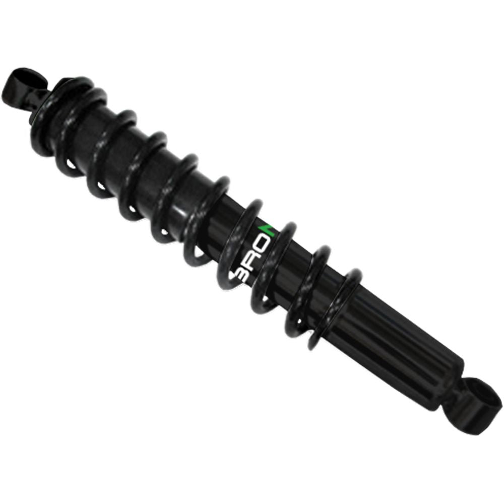 A black coil spring shock absorber with mounting points at both ends, featuring a 3PON logo—perfect as the Honda Rancher UTV/ATV Front Gas Shock by Bronco from Witchdoctors.com.