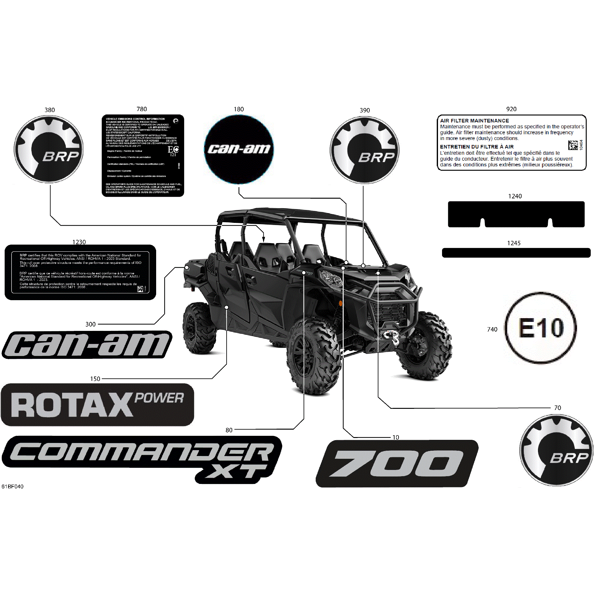 An Image of a Genuine Can-Am Parts Schematic Diagram showing the schematic - BODY - DECALS