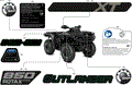 BODY - FEATURE DECALS - 2026 CAN AM OUTLANDER 850 4X4 XT - PLATINUM SILVER SATIN