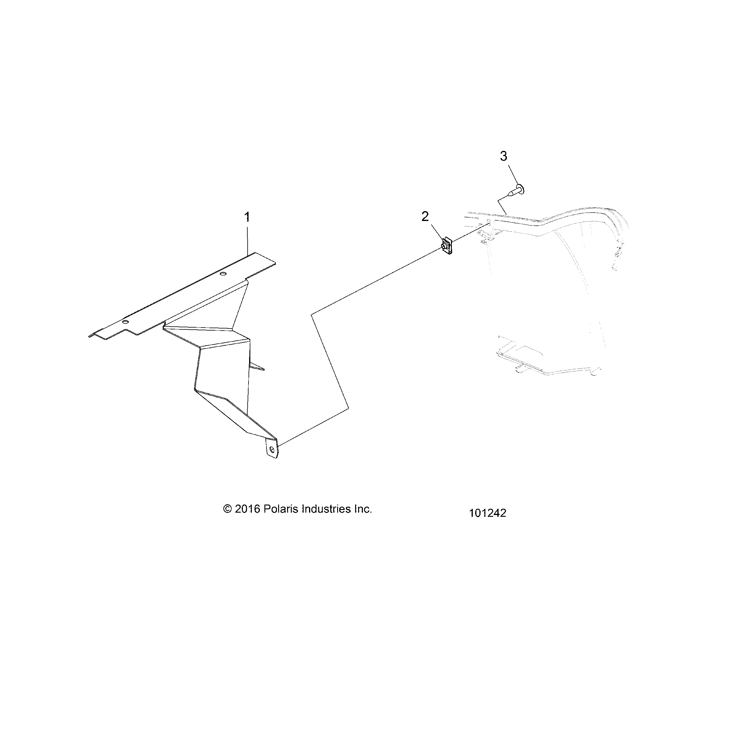 An Image of a Genuine Polaris Parts Schematic Diagram showing the schematic - BODY: SHIELD FRONT CAB - 2019 POLARIS SPORTSMAN 850 HIGH LIFTER