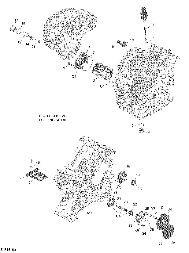 An Image of a Genuine Can-Am Parts Schematic Diagram showing the schematic - ENGINE LUBRICATION - 650 EFI