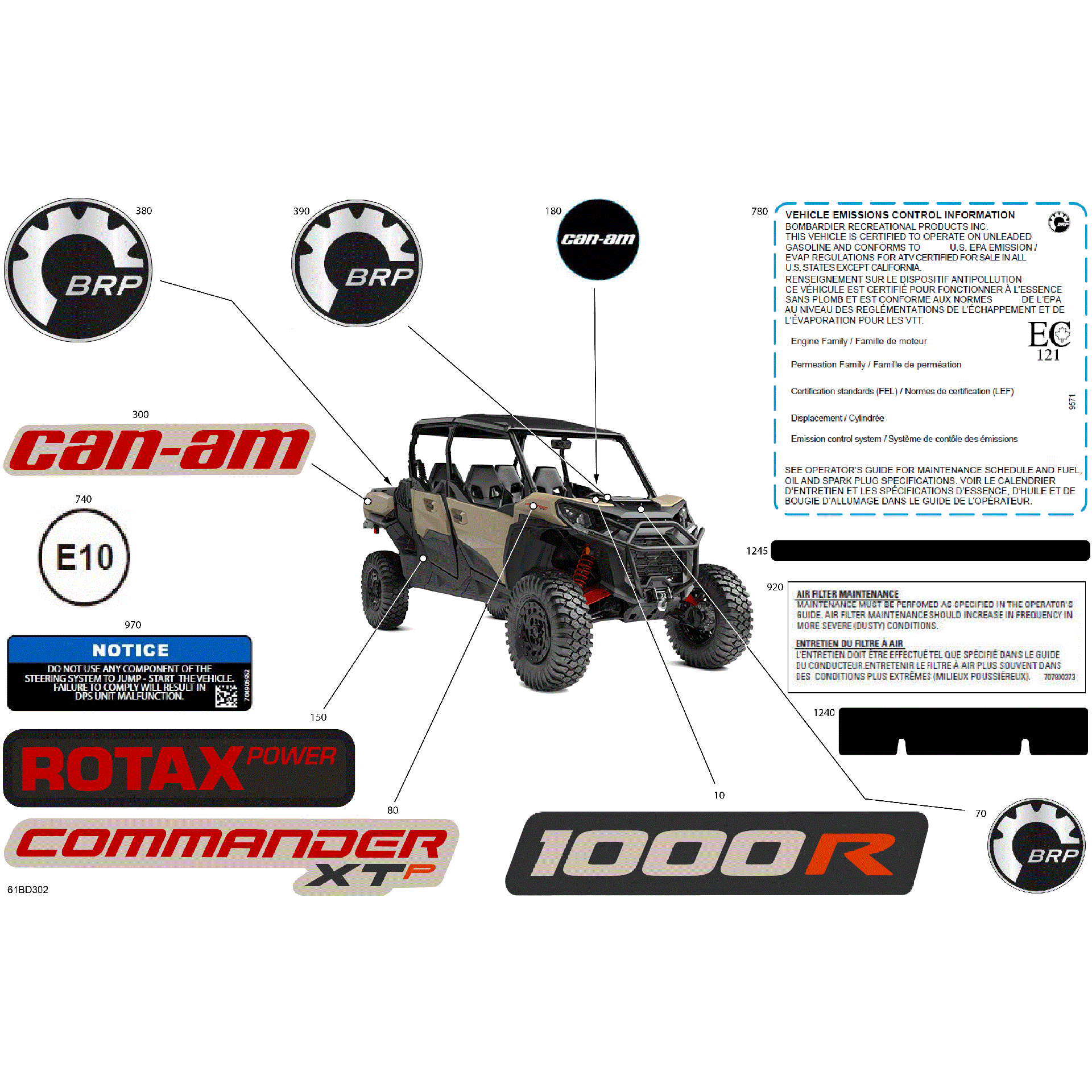 An Image of a Genuine Can-Am Parts Schematic Diagram showing the schematic - BODY - DECALS