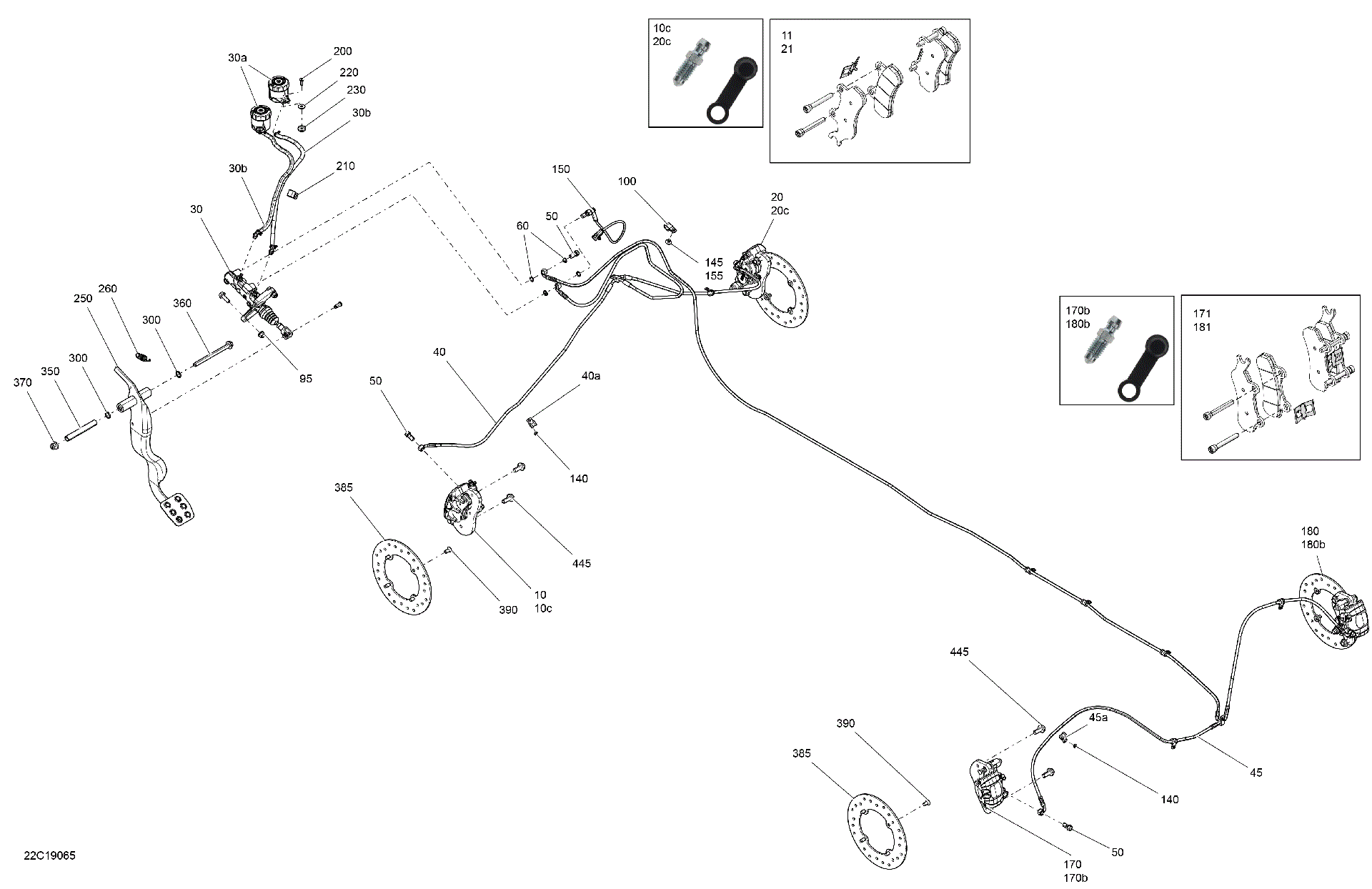 An Image of a Genuine Can-Am Parts Schematic Diagram showing the schematic - BRAKES - HD10