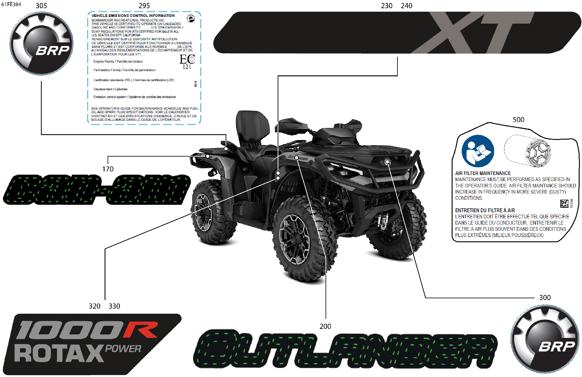 An Image of a Genuine Can-Am Parts Schematic Diagram showing the schematic - BODY - FEATURE DECALS