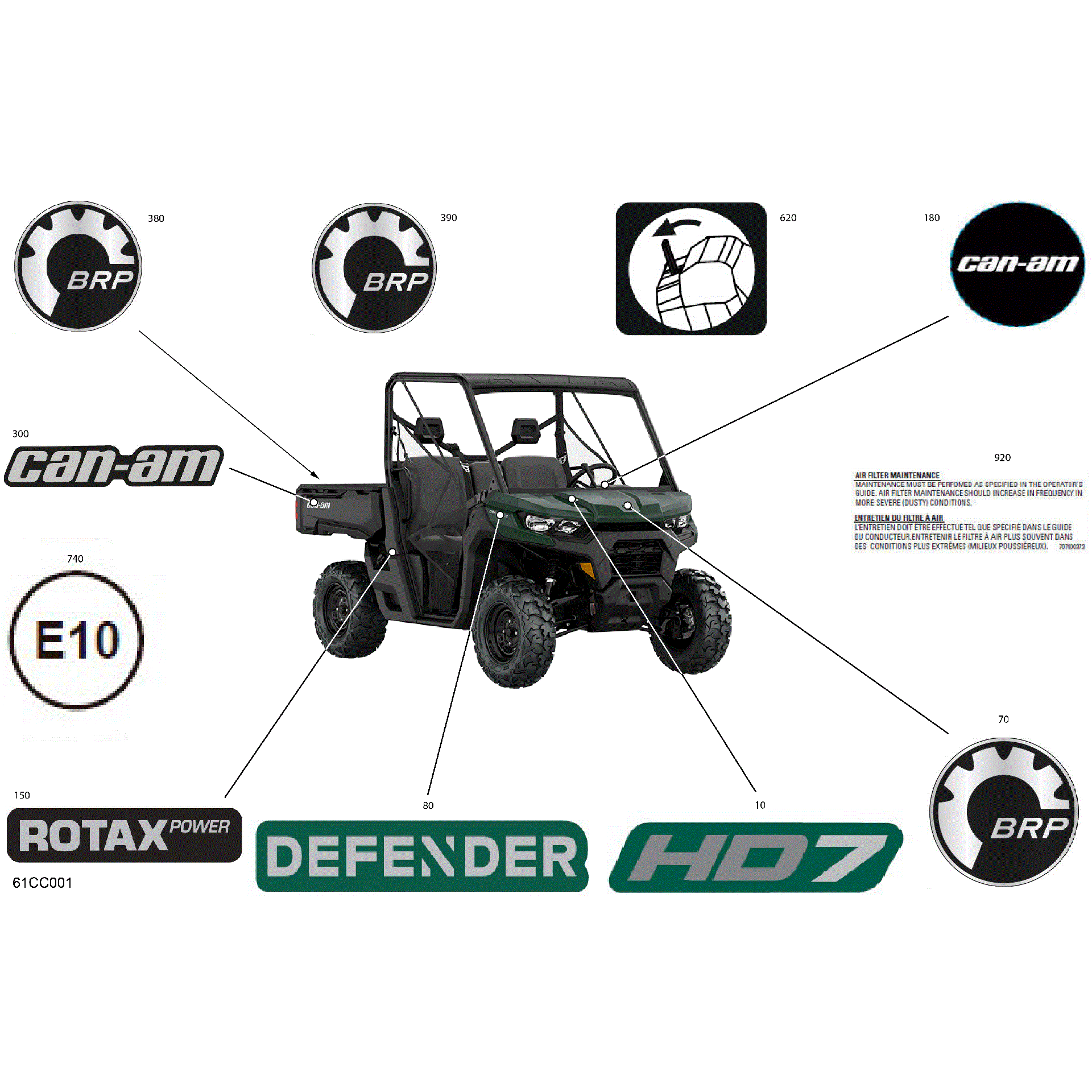 An Image of a Genuine Can-Am Parts Schematic Diagram showing the schematic - BODY - DECALS