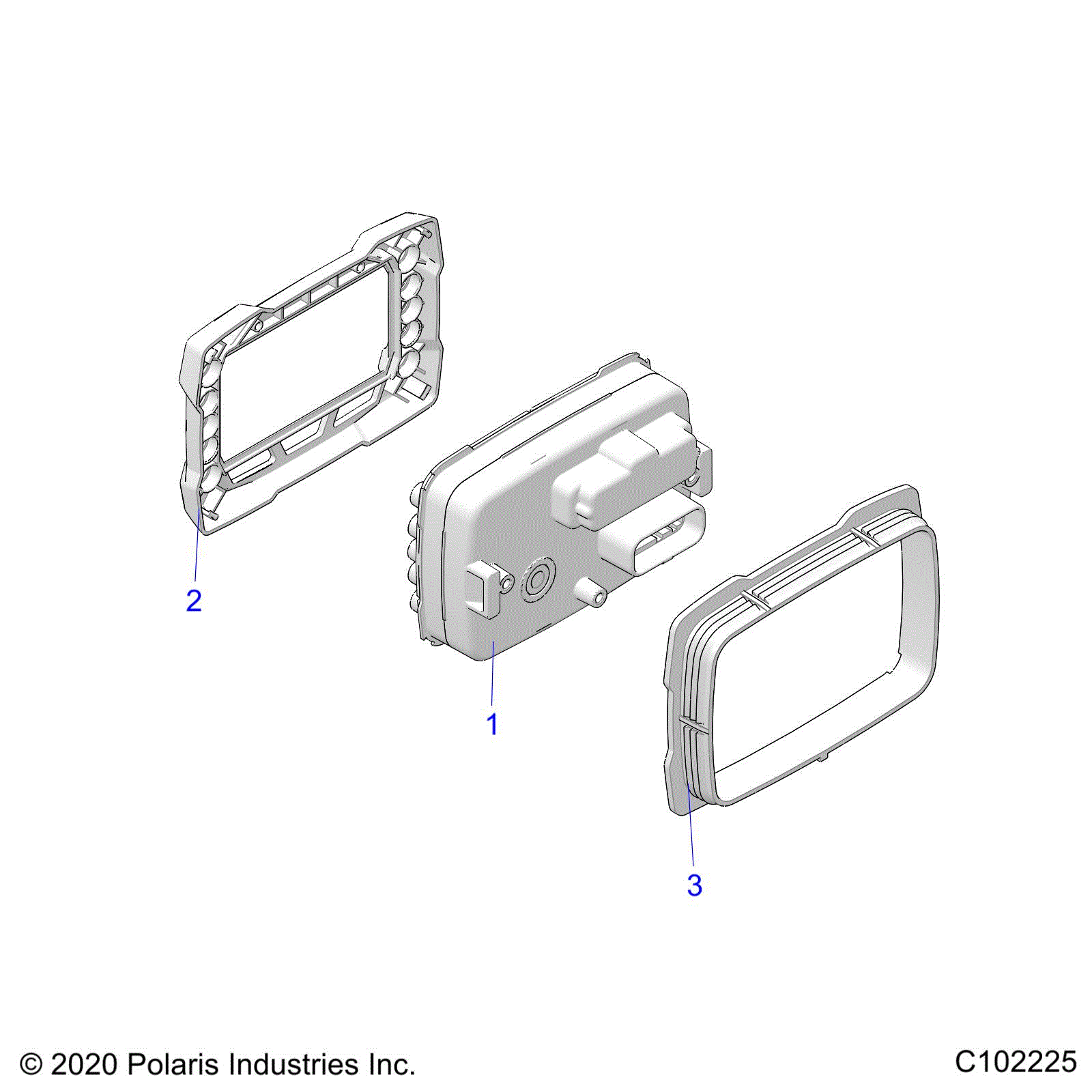 An Image of a Genuine Polaris Parts Schematic Diagram showing the schematic - ELECTRICAL: GAUGES and INDICATORS - 2021 POLARIS SPORTSMAN 450 HO UTILITY