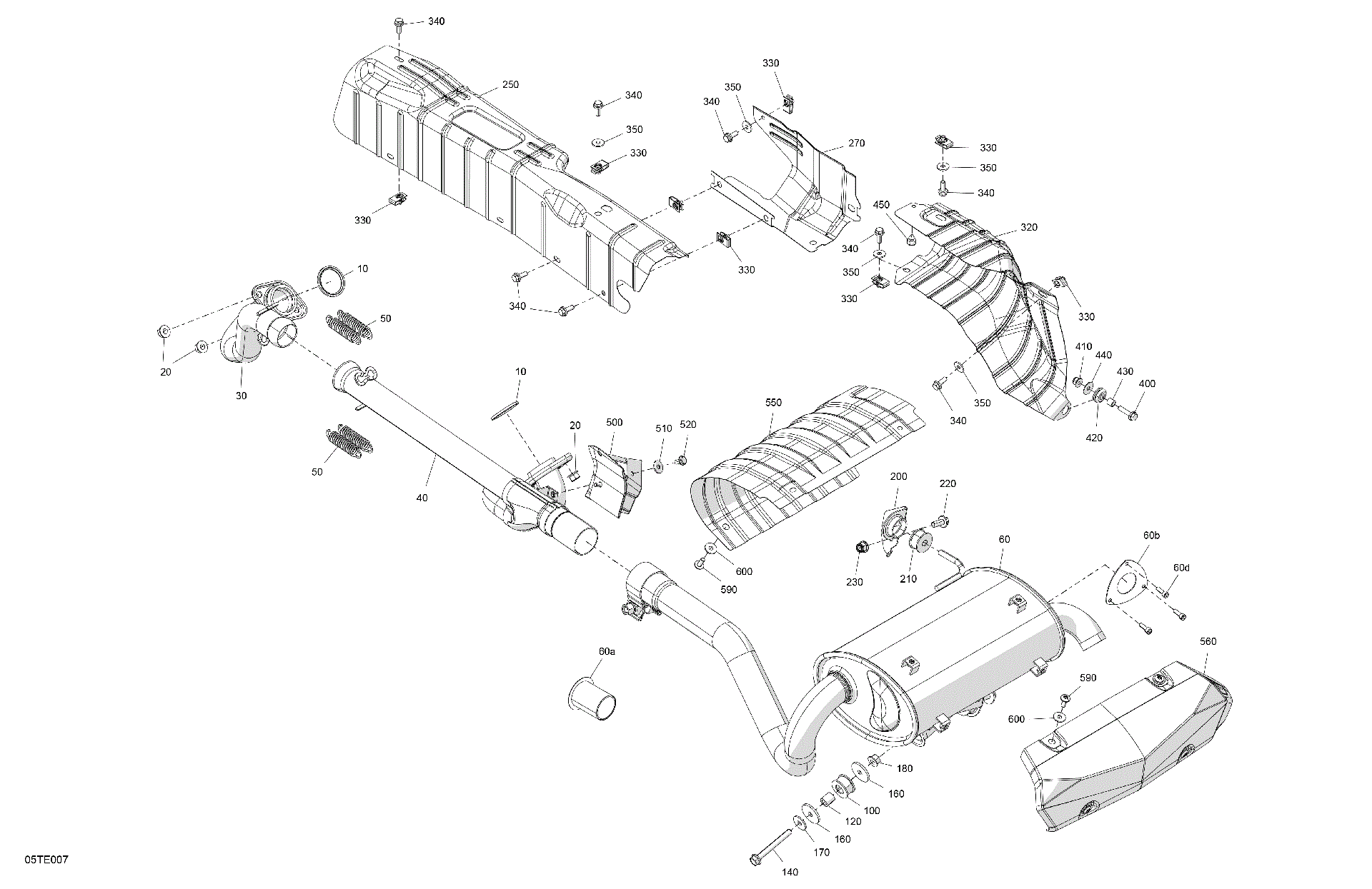 An Image of a Genuine Can-Am Parts Schematic Diagram showing the schematic - ENGINE - EXHAUST