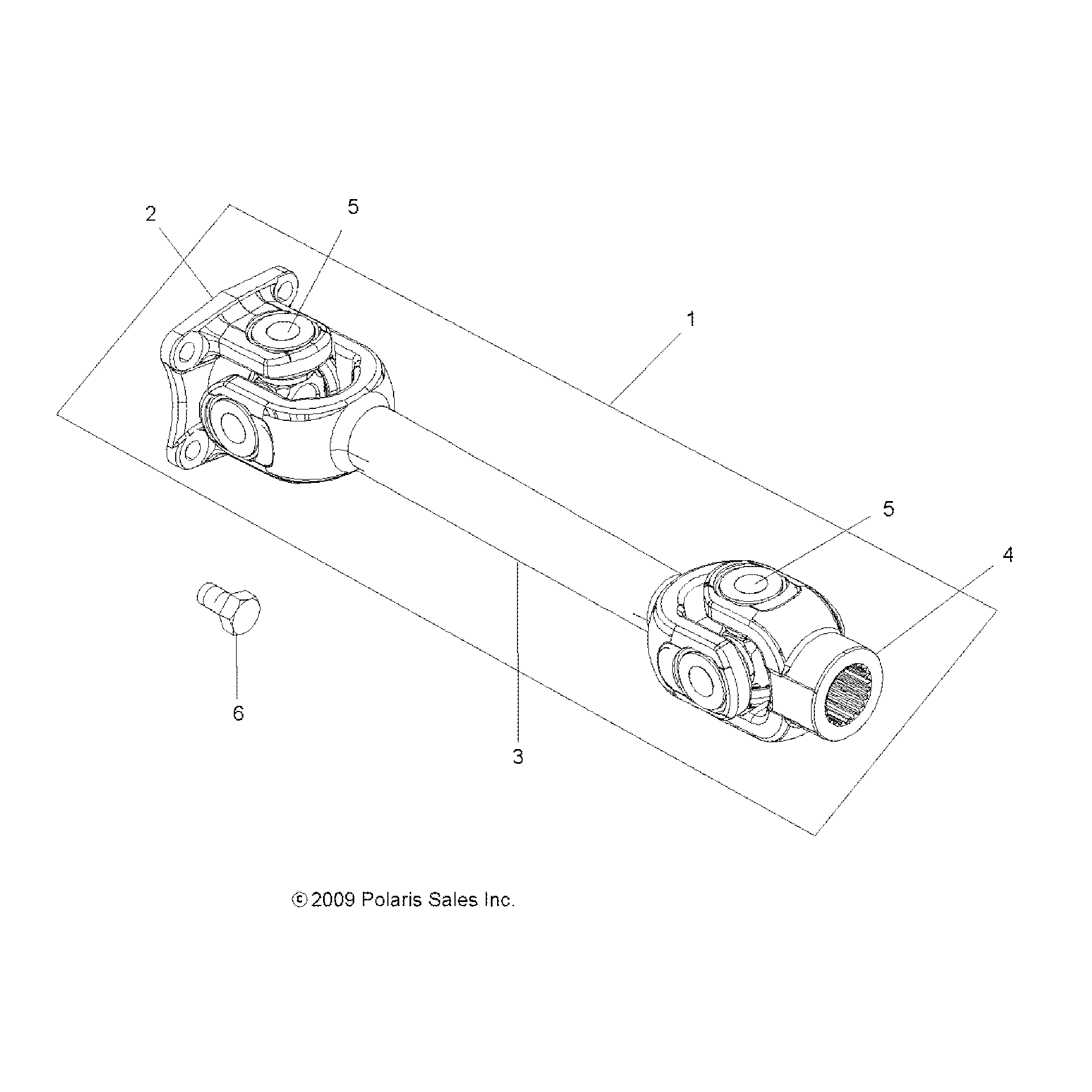 An Image of a Genuine Polaris Parts Schematic Diagram showing the schematic - DRIVE TRAIN: PROP SHAFT REAR - 2017 POLARIS SPORTSMAN TOURING 1000