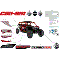 BODY - DECALS - 2025 CAN AM MAVERICK MAX TURBO RR X DS 64 INCH - FIERY RED METALLIC - 64" WIDTH