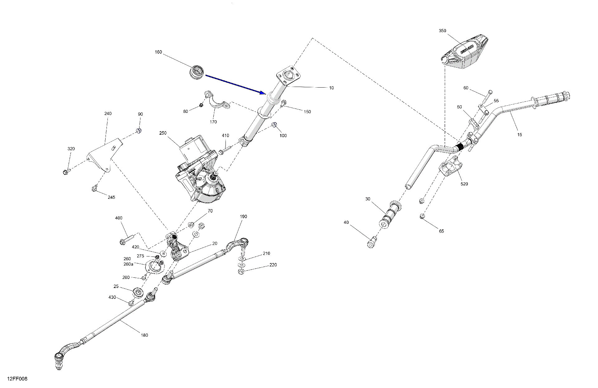 An Image of a Genuine Can-Am Parts Schematic Diagram showing the schematic - MECHANIC - STEERING