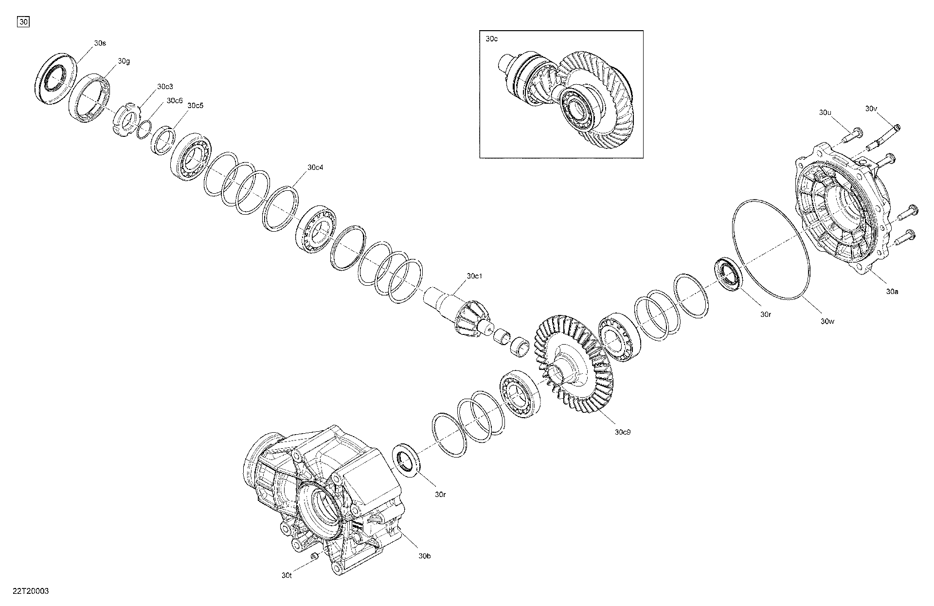 An Image of a Genuine Can-Am Parts Schematic Diagram showing the schematic - DRIVE - FINAL DRIVE UNIT