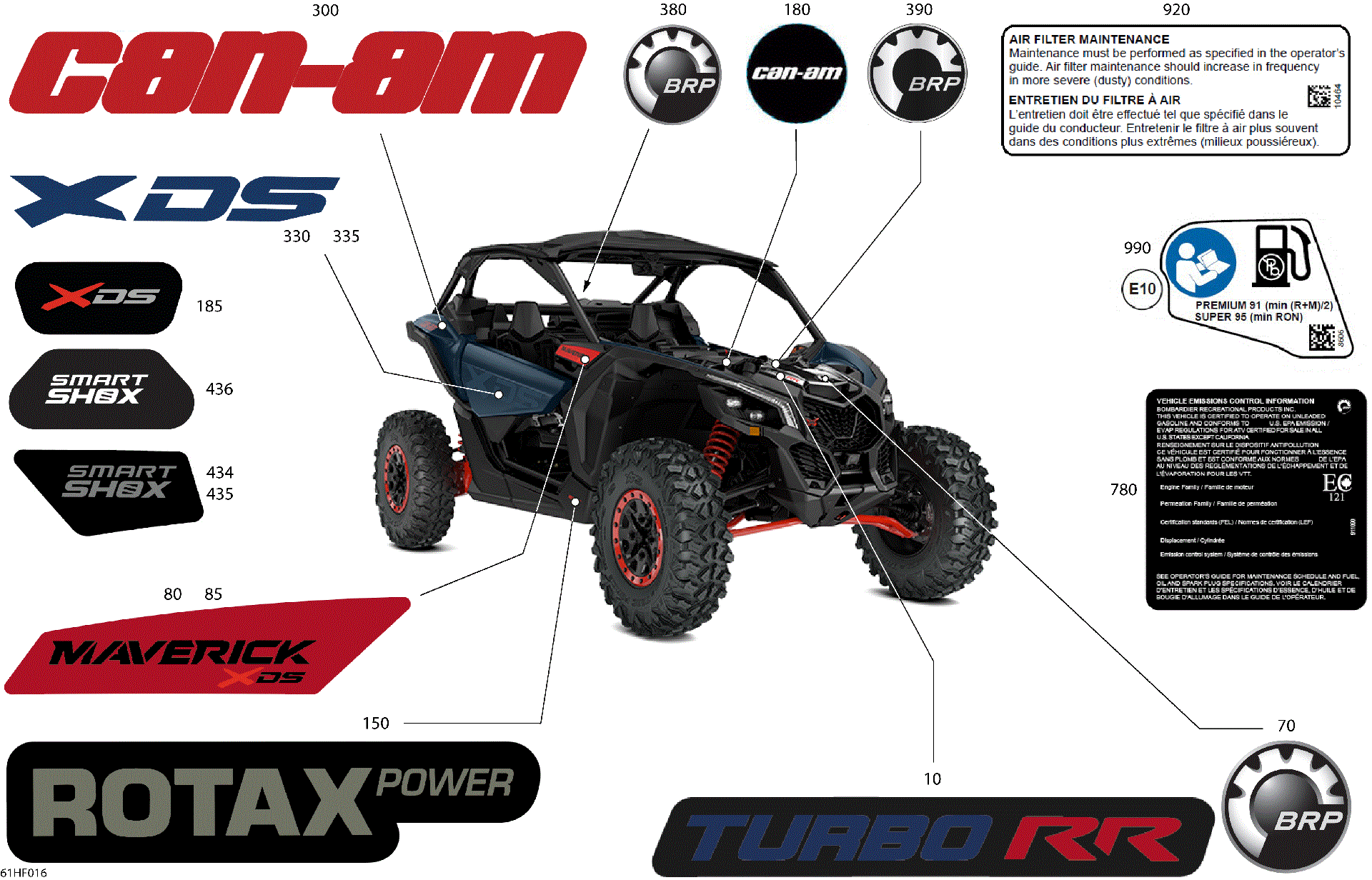 An Image of a Genuine Can-Am Parts Schematic Diagram showing the schematic - BODY - DECALS