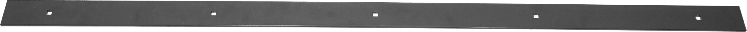 The Provantage II 50 Steel Wear Bar by Warn is a long, flat metal strip featuring five evenly spaced rectangular holes along its length, displayed against a plain background.