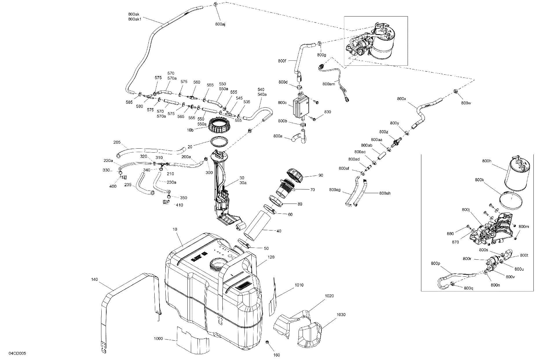 An Image of a Genuine Can-Am Parts Schematic Diagram showing the schematic - ENGINE - FUEL