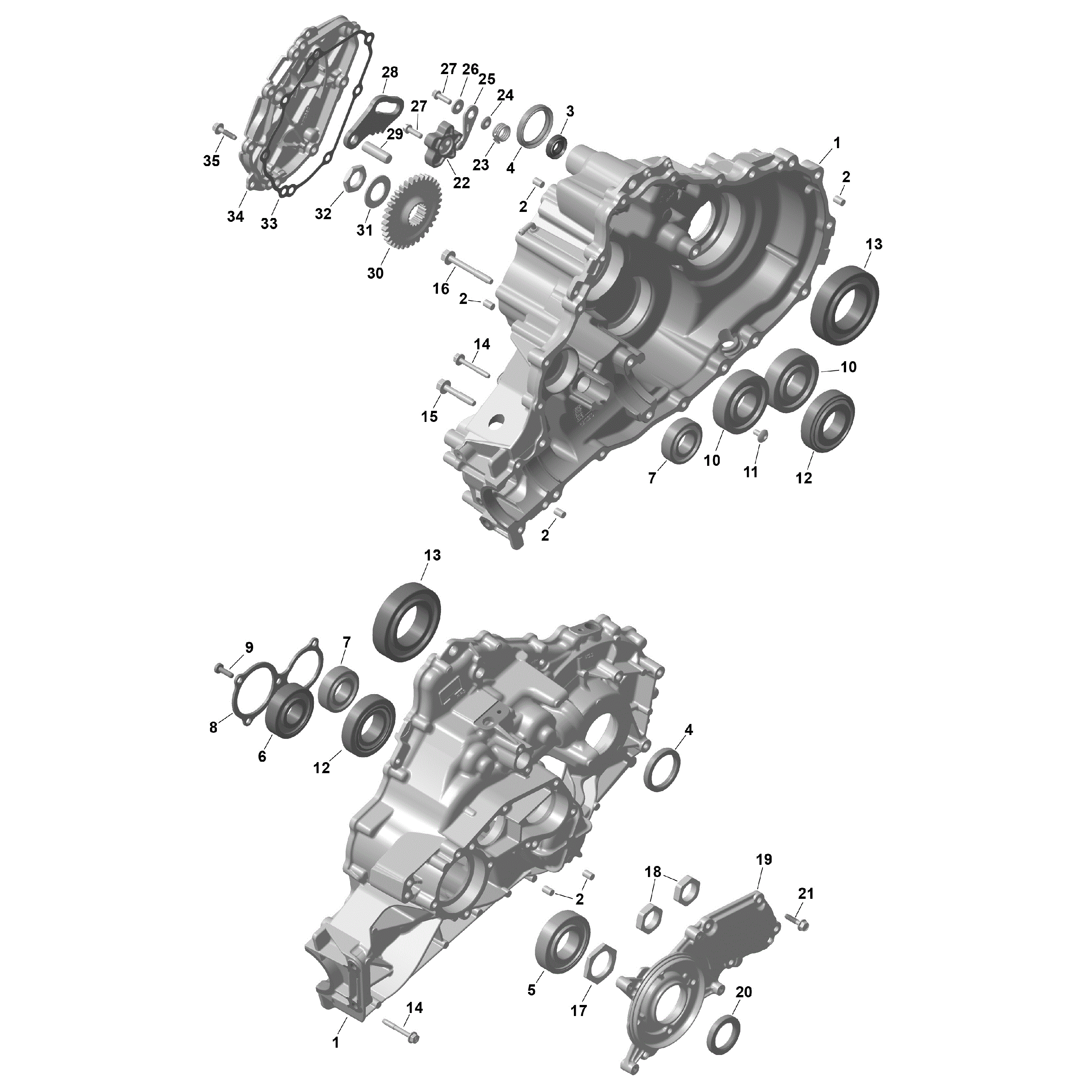 An Image of a Genuine Can-Am Parts Schematic Diagram showing the schematic - ROTAX - GEARBOX 1 - 420686788