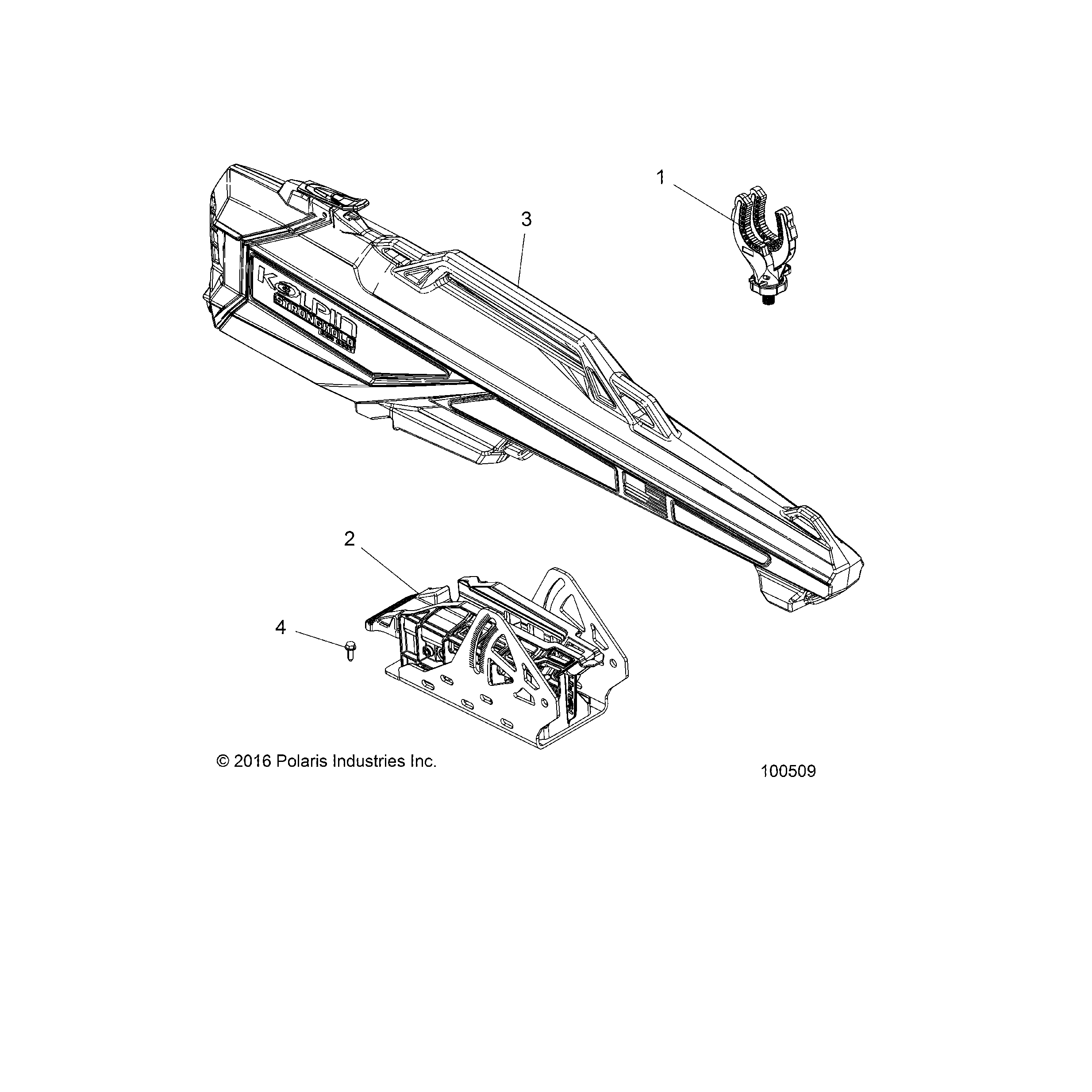 An Image of a Genuine Polaris Parts Schematic Diagram showing the schematic - BODY: GUN BOOT TO 6/15/16 - 2017 POLARIS SPORTSMAN 570 SP