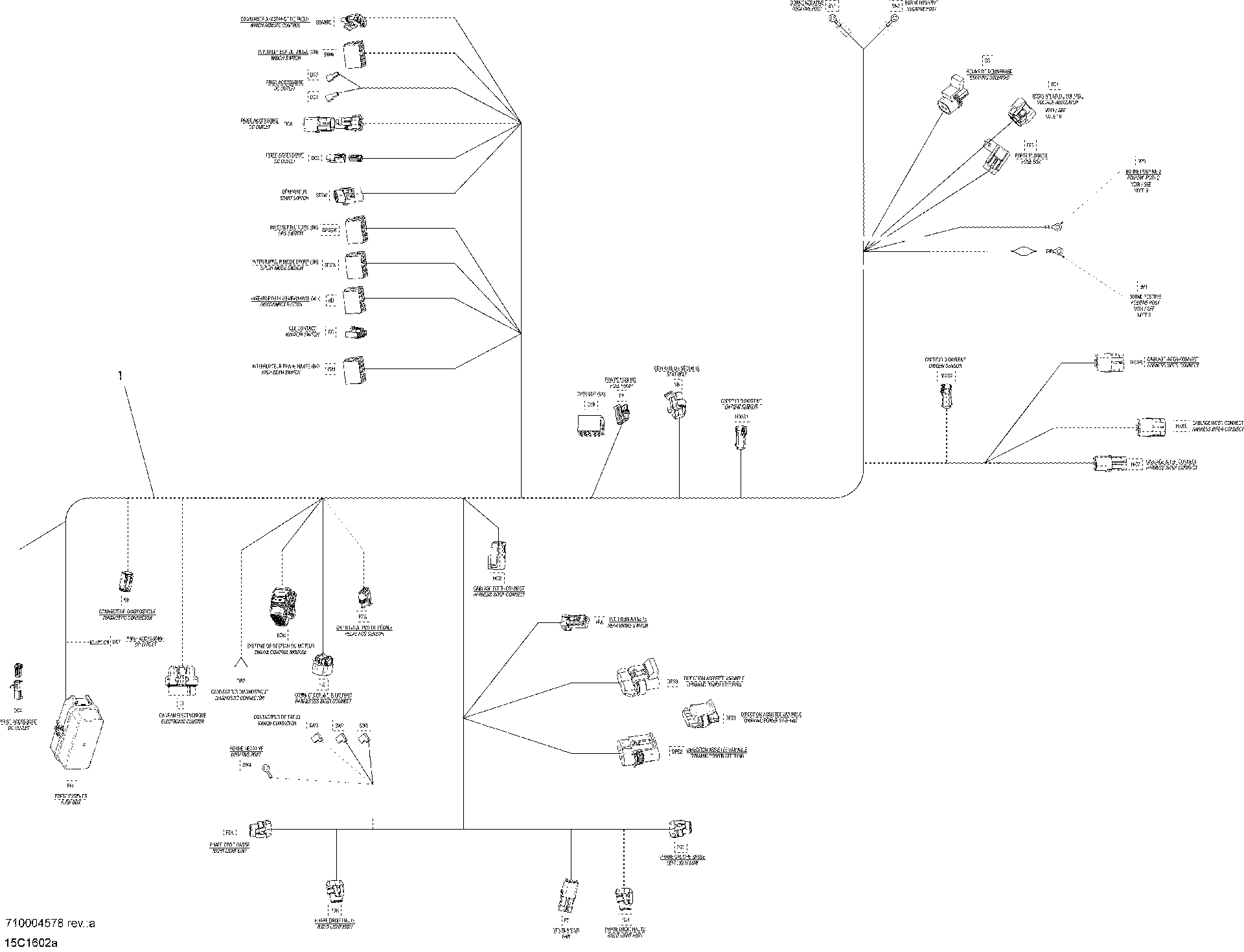 An Image of a Genuine Can-Am Parts Schematic Diagram showing the schematic - ELECTRICAL HARNESS ASSY - MAX