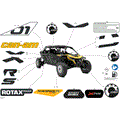 BODY - DECALS - 2025 CAN AM MAVERICK R MAX X RS - NEO YELLOW - 77" WIDTH CALI - (2)