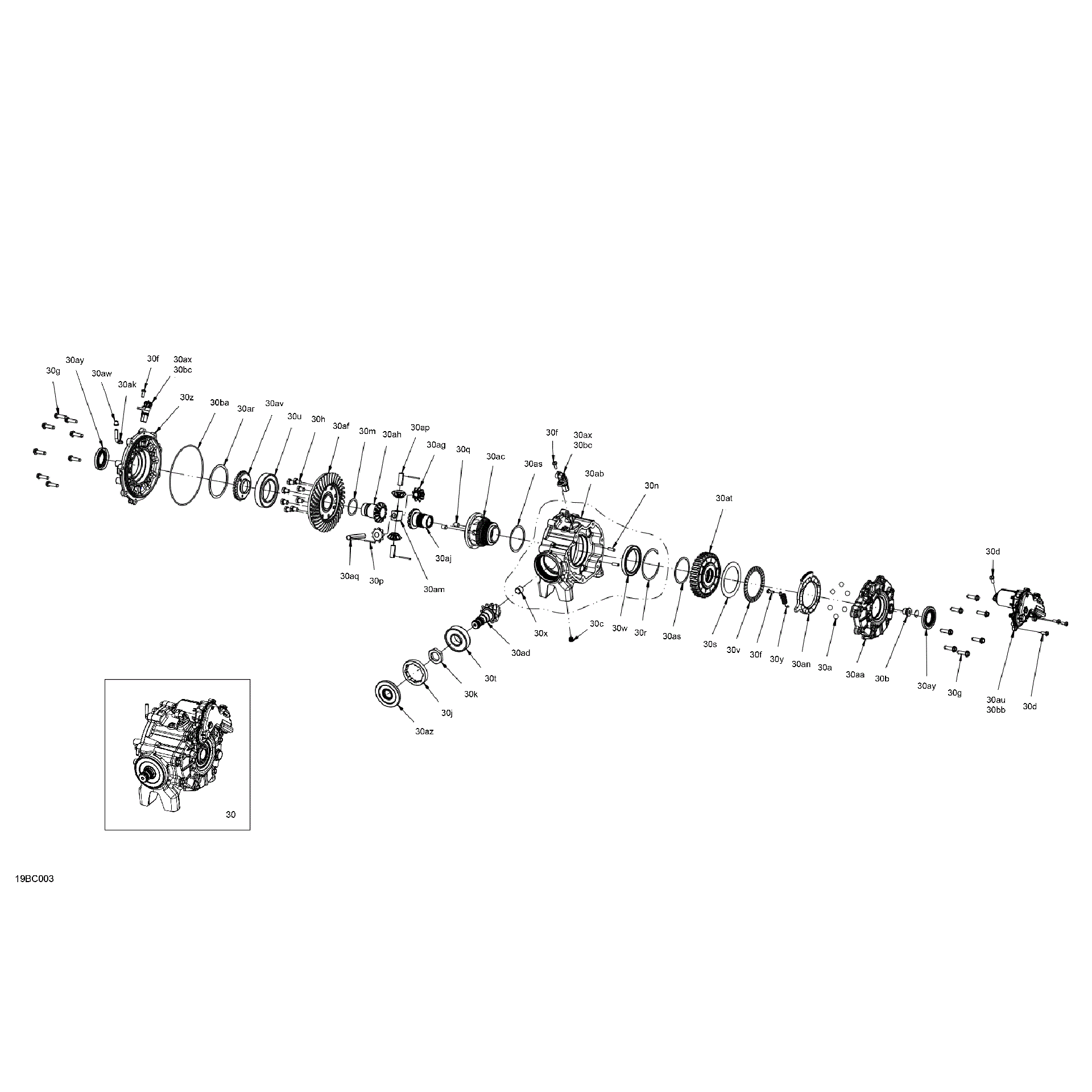 An Image of a Genuine Can-Am Parts Schematic Diagram showing the schematic - DRIVE - FRONT - DIFFERENTIAL PARTS