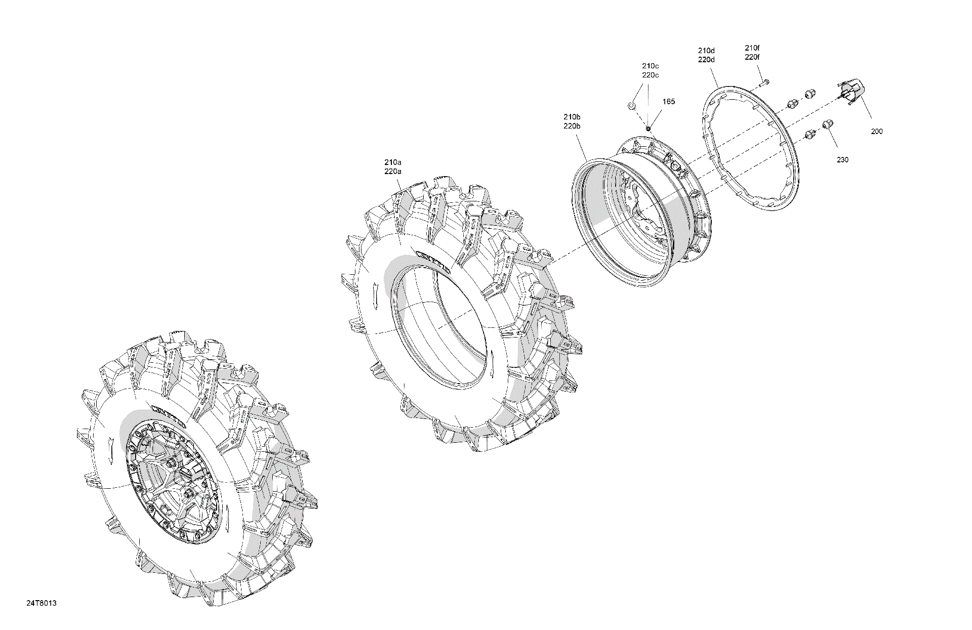 An Image of a Genuine Can-Am Parts Schematic Diagram showing the schematic - DRIVE - FRONT WHEELS