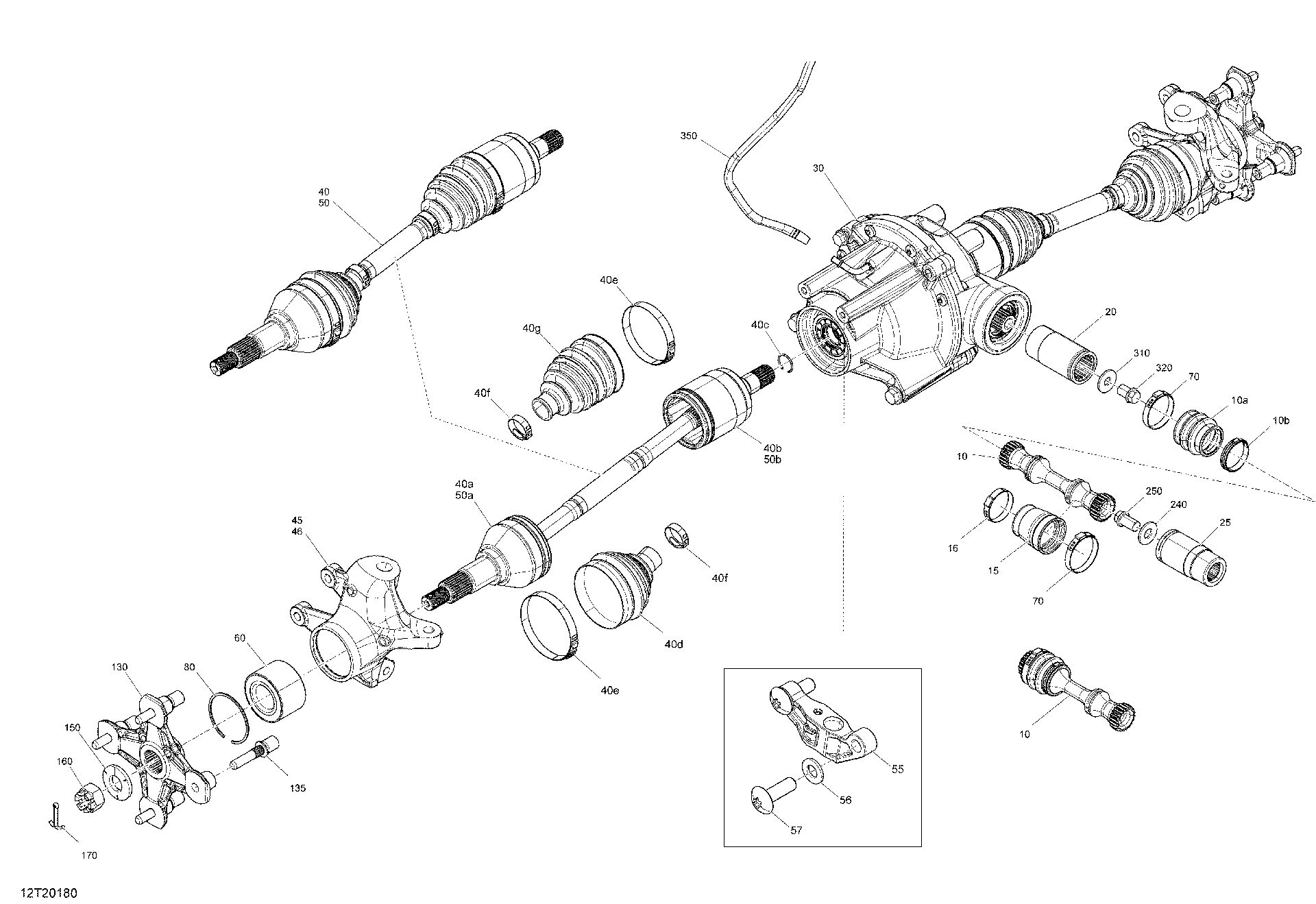 An Image of a Genuine Can-Am Parts Schematic Diagram showing the schematic - FRONT DRIVE - COMMON PARTS