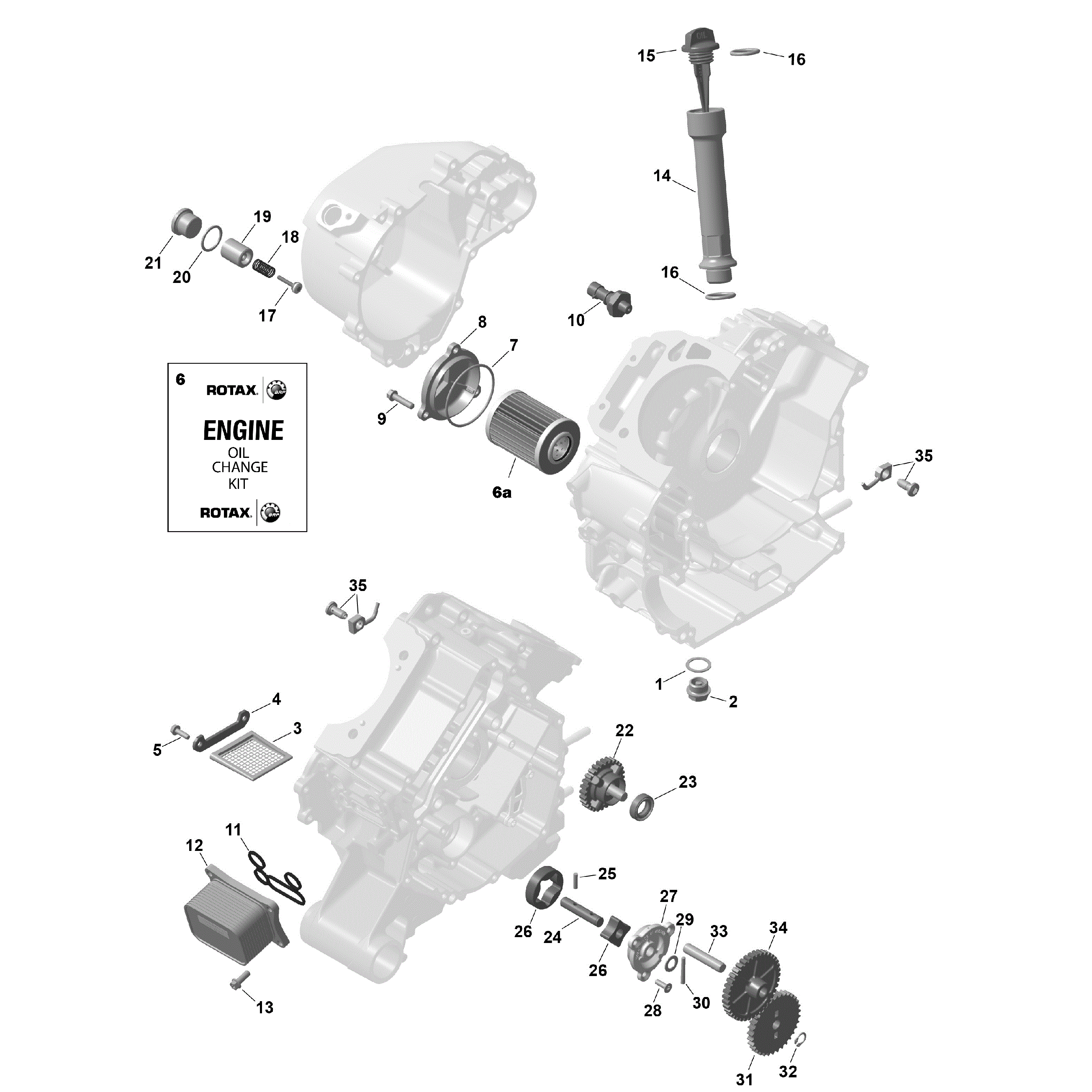An Image of a Genuine Can-Am Parts Schematic Diagram showing the schematic - ROTAX - ENGINE LUBRICATION