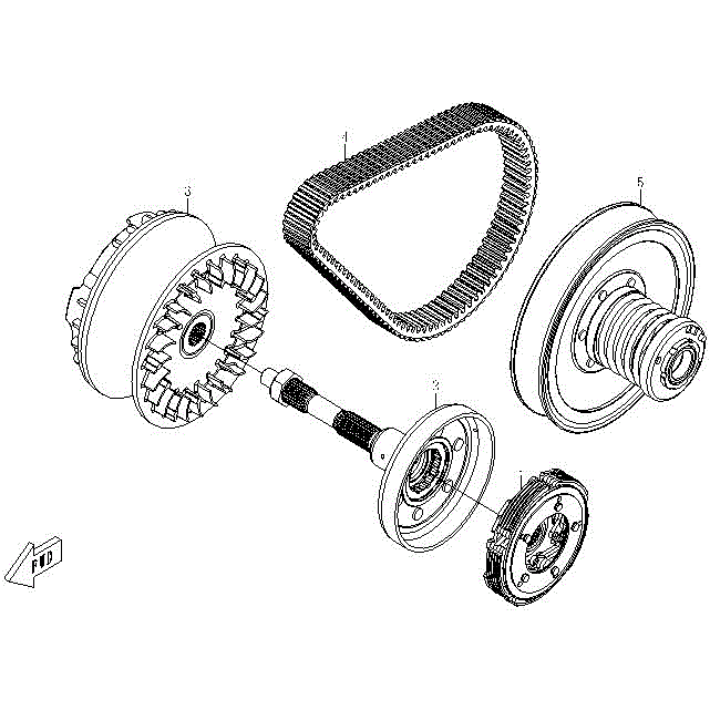 An Image of a genuine CFMOTO Parts Schematic Diagram showing the group - CLUTCH - 2015 CFMOTO CFORCE 500 SWB