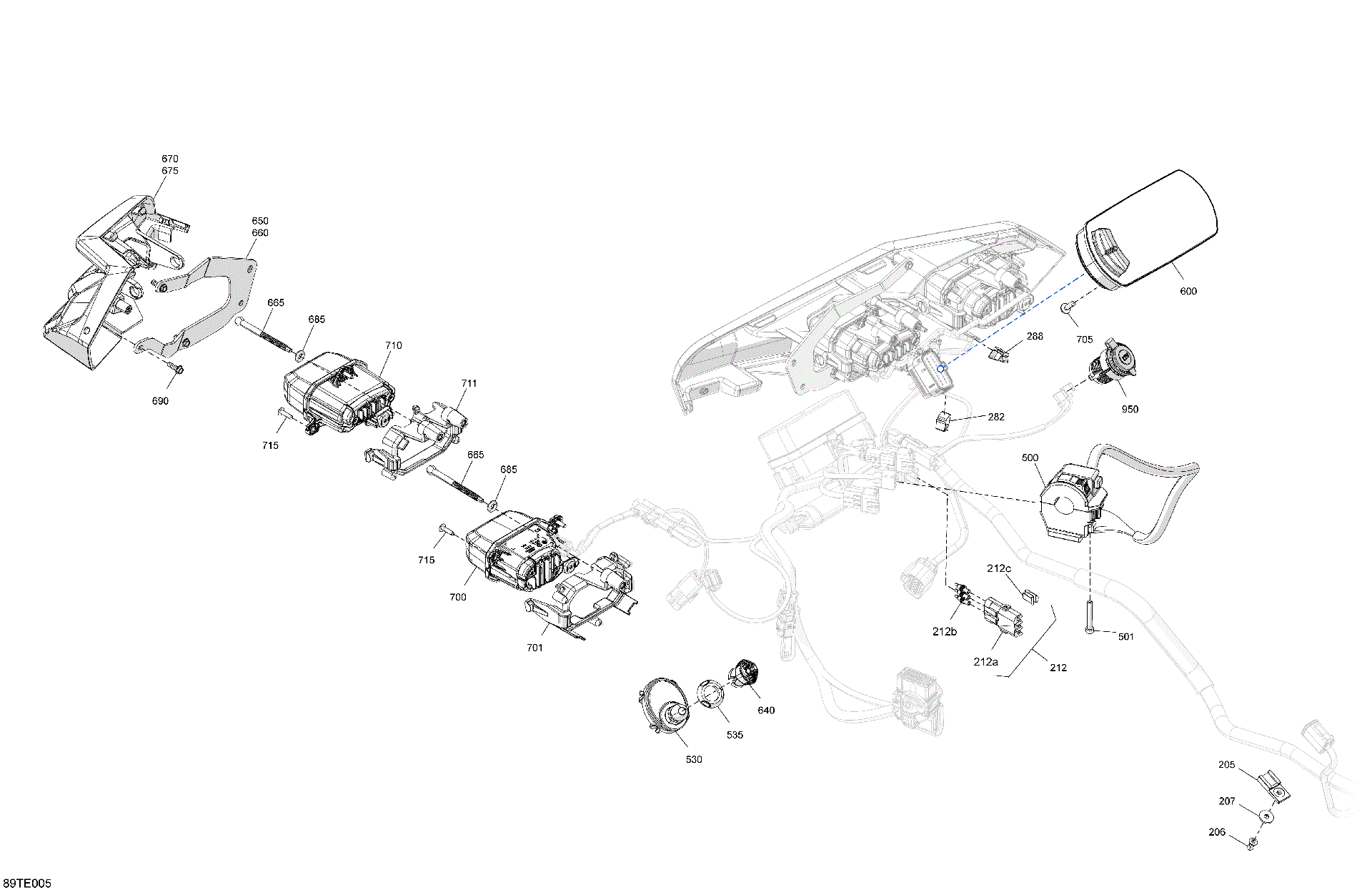 An Image of a Genuine Can-Am Parts Schematic Diagram showing the schematic - ELECTRIC - FRONT SECTION