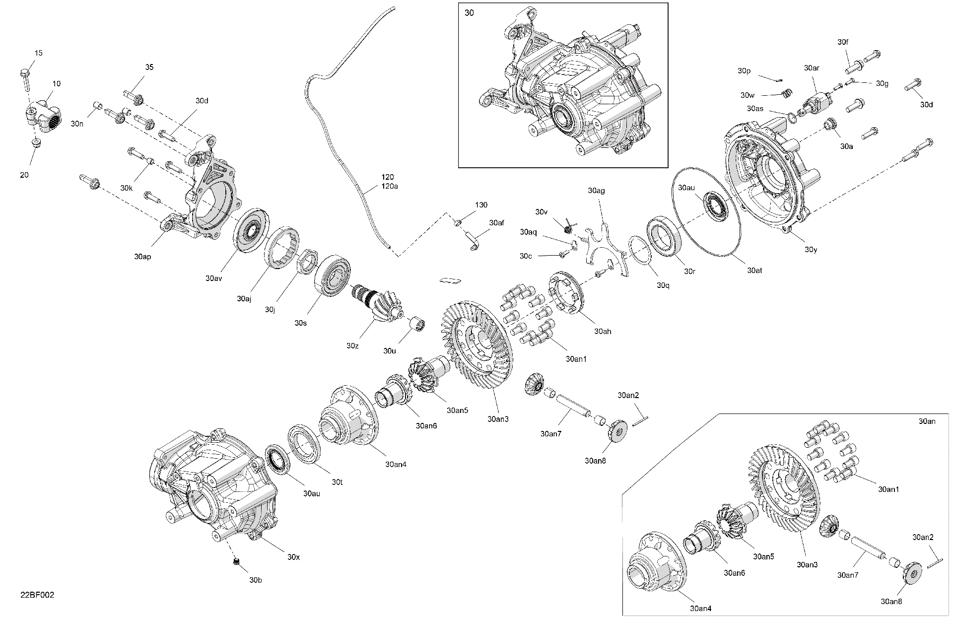 An Image of a Genuine Can-Am Parts Schematic Diagram showing the schematic - DRIVE - FINAL DRIVE UNIT