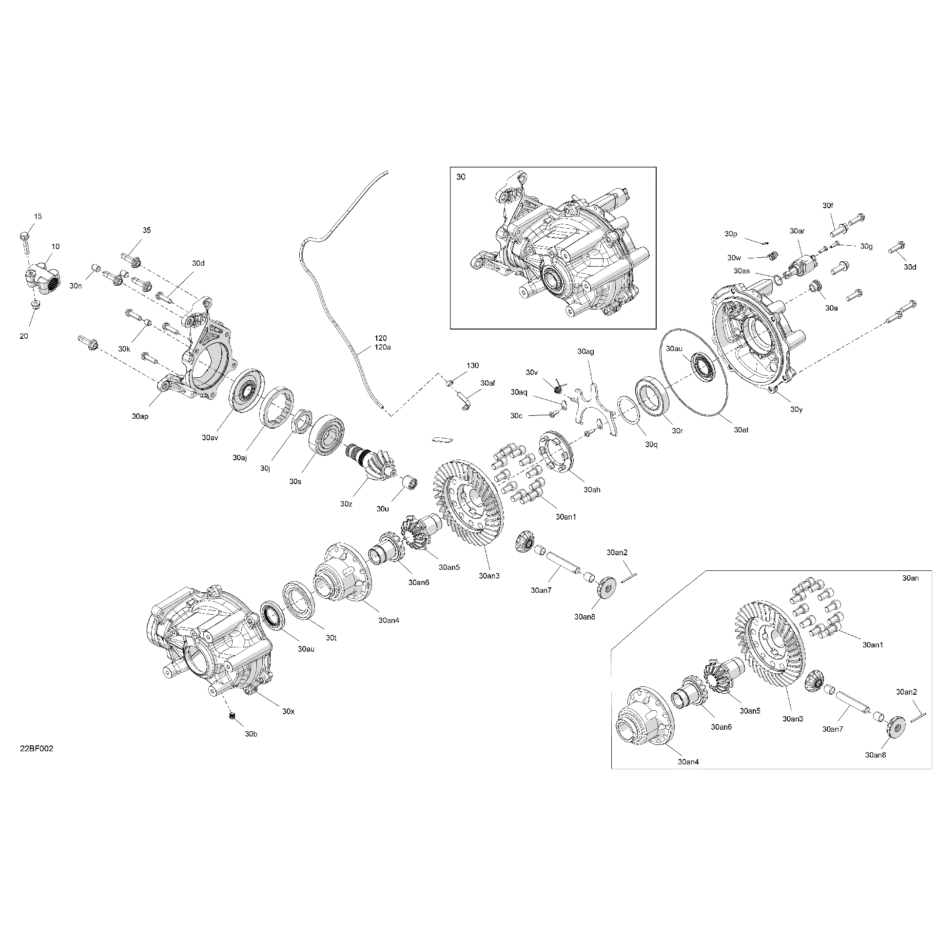 An Image of a Genuine Can-Am Parts Schematic Diagram showing the schematic - DRIVE - FINAL DRIVE UNIT