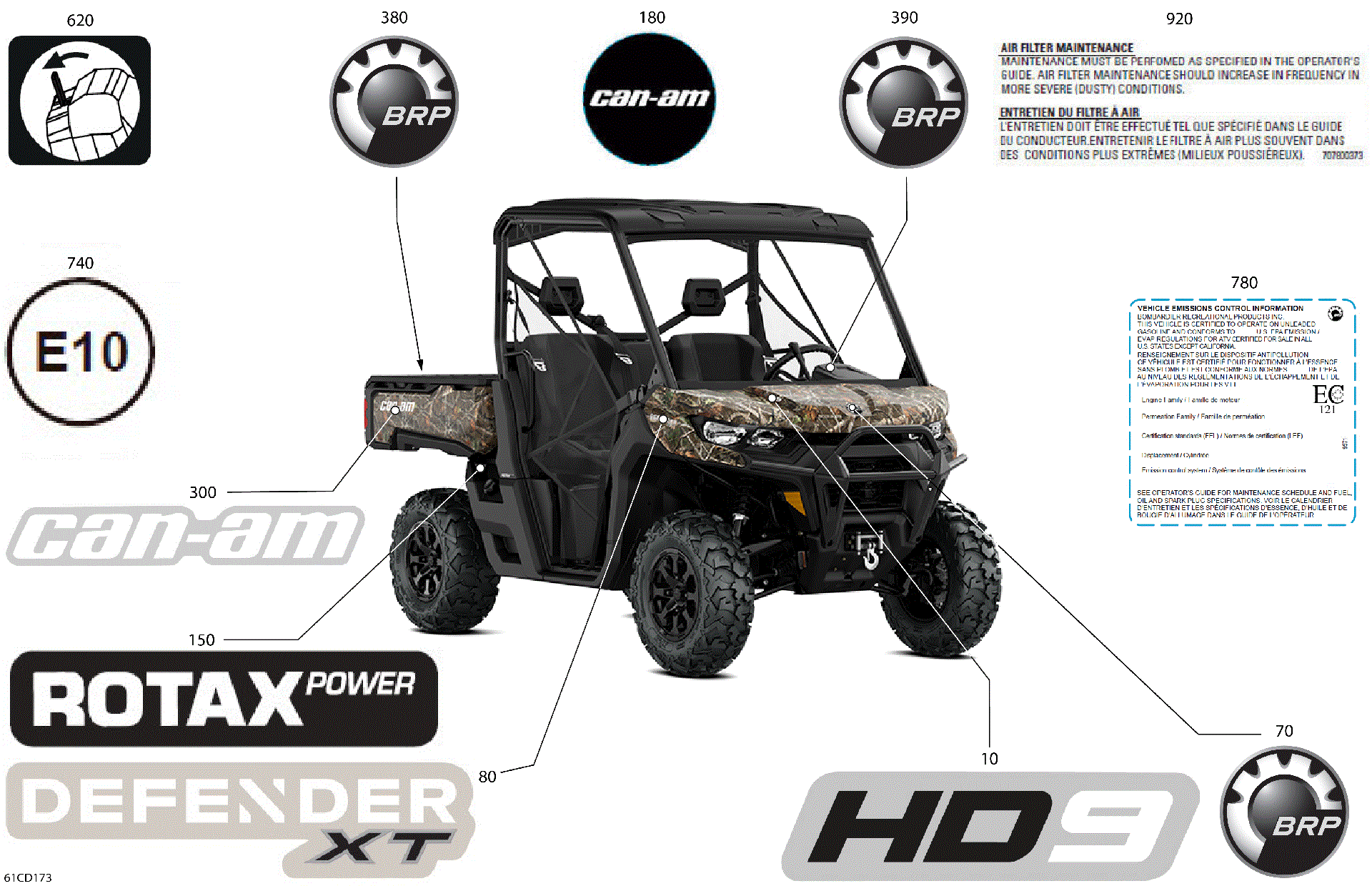 An Image of a Genuine Can-Am Parts Schematic Diagram showing the schematic - BODY - DECALS