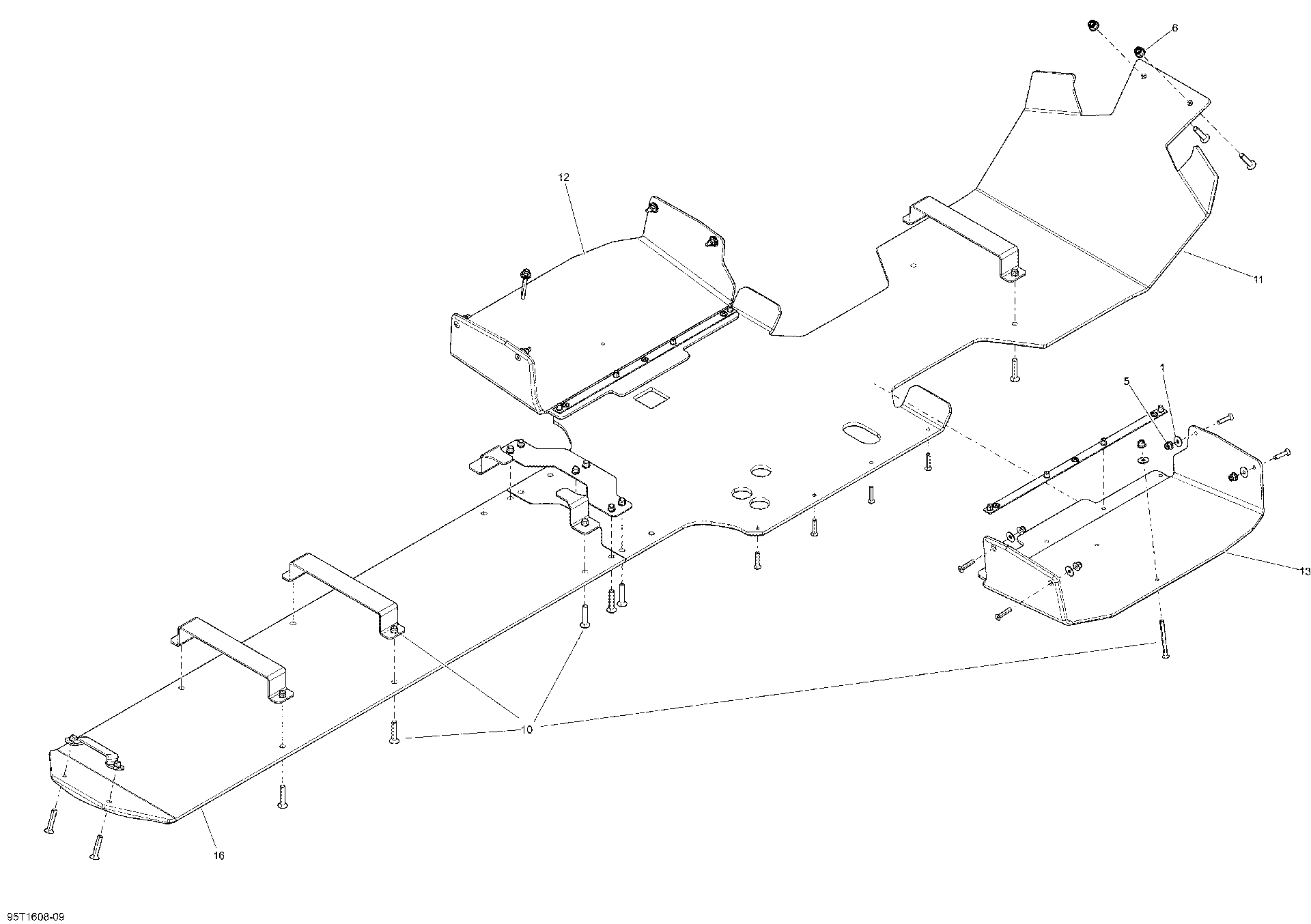 An Image of a Genuine Can-Am Parts Schematic Diagram showing the schematic - FARMER SKID PLATE