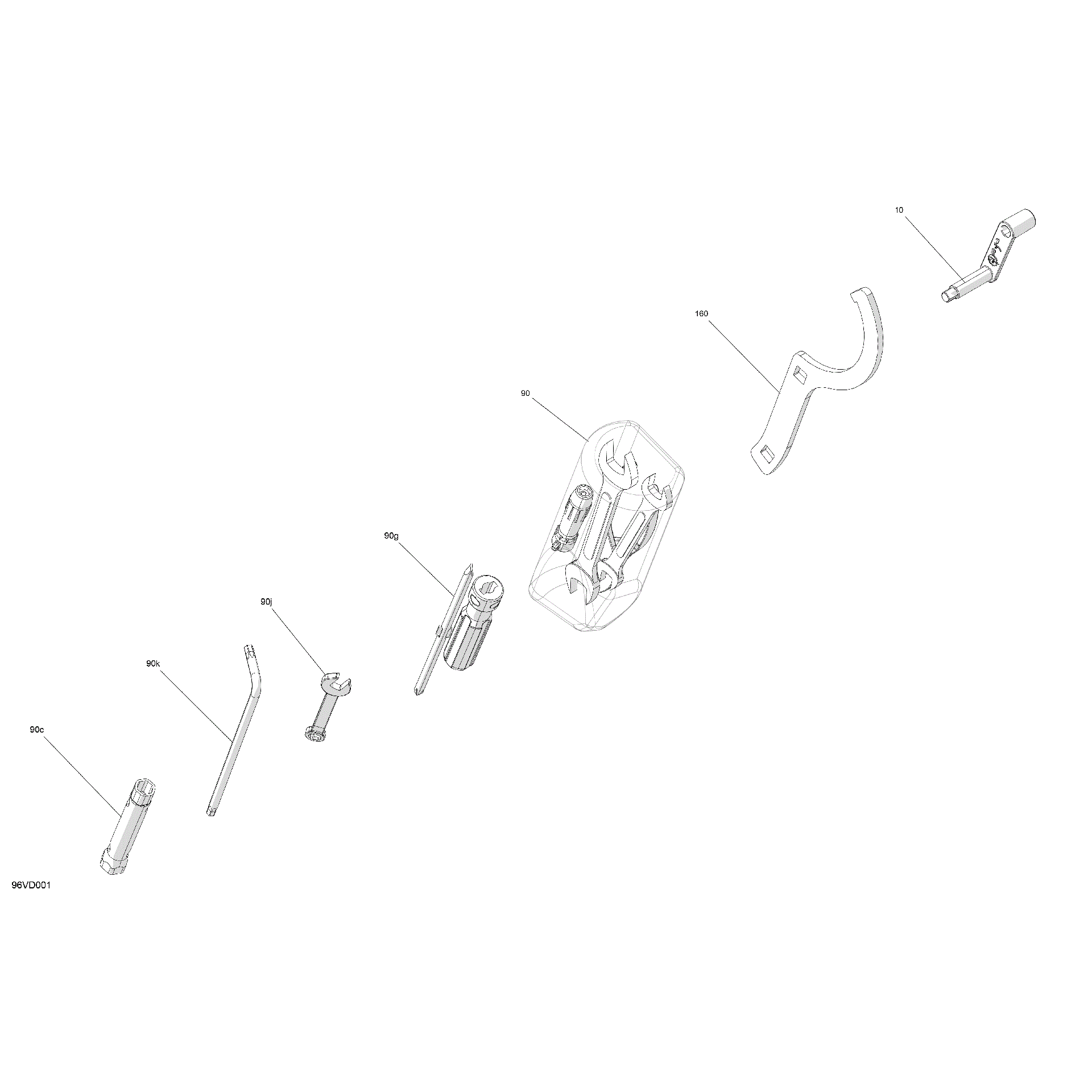 An Image of a Genuine Can-Am Parts Schematic Diagram showing the schematic - MISCELLANEOUS - TOOLS