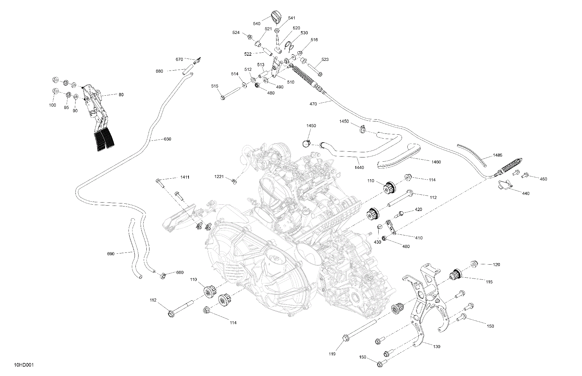 An Image of a Genuine Can-Am Parts Schematic Diagram showing the schematic - ENGINE - SYSTEM
