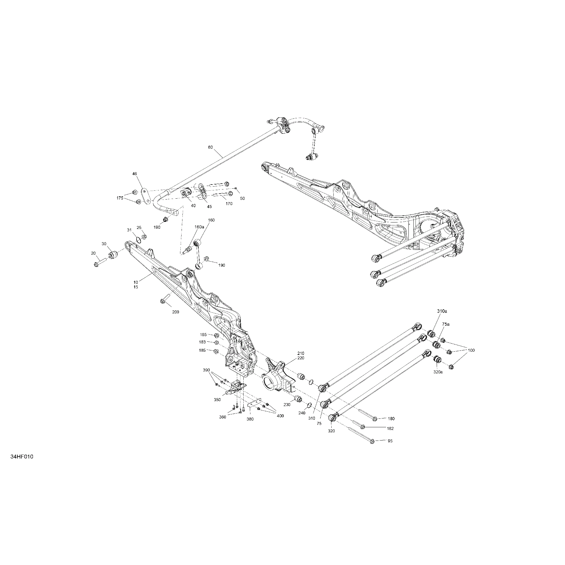 An Image of a Genuine Can-Am Parts Schematic Diagram showing the schematic - SUSPENSION - REAR COMPONENTS