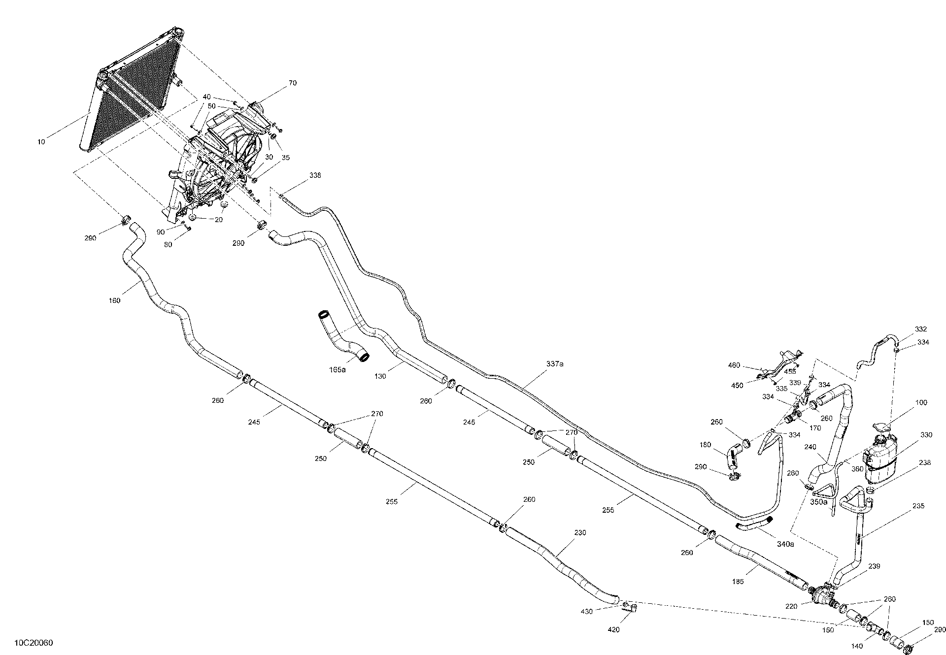 An Image of a Genuine Can-Am Parts Schematic Diagram showing the schematic - COOLING - SYSTEM