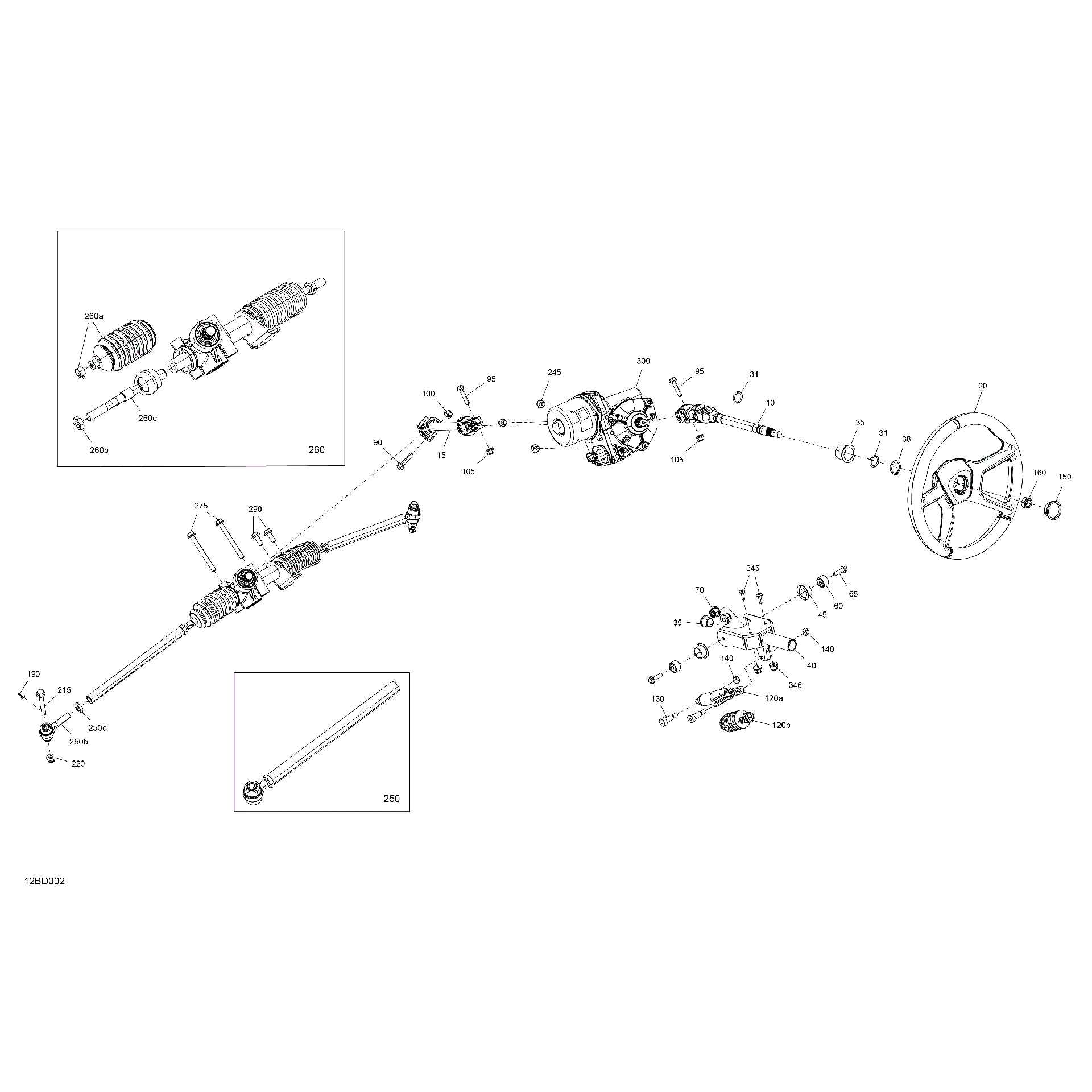 An Image of a Genuine Can-Am Parts Schematic Diagram showing the schematic - MECHANIC - STEERING