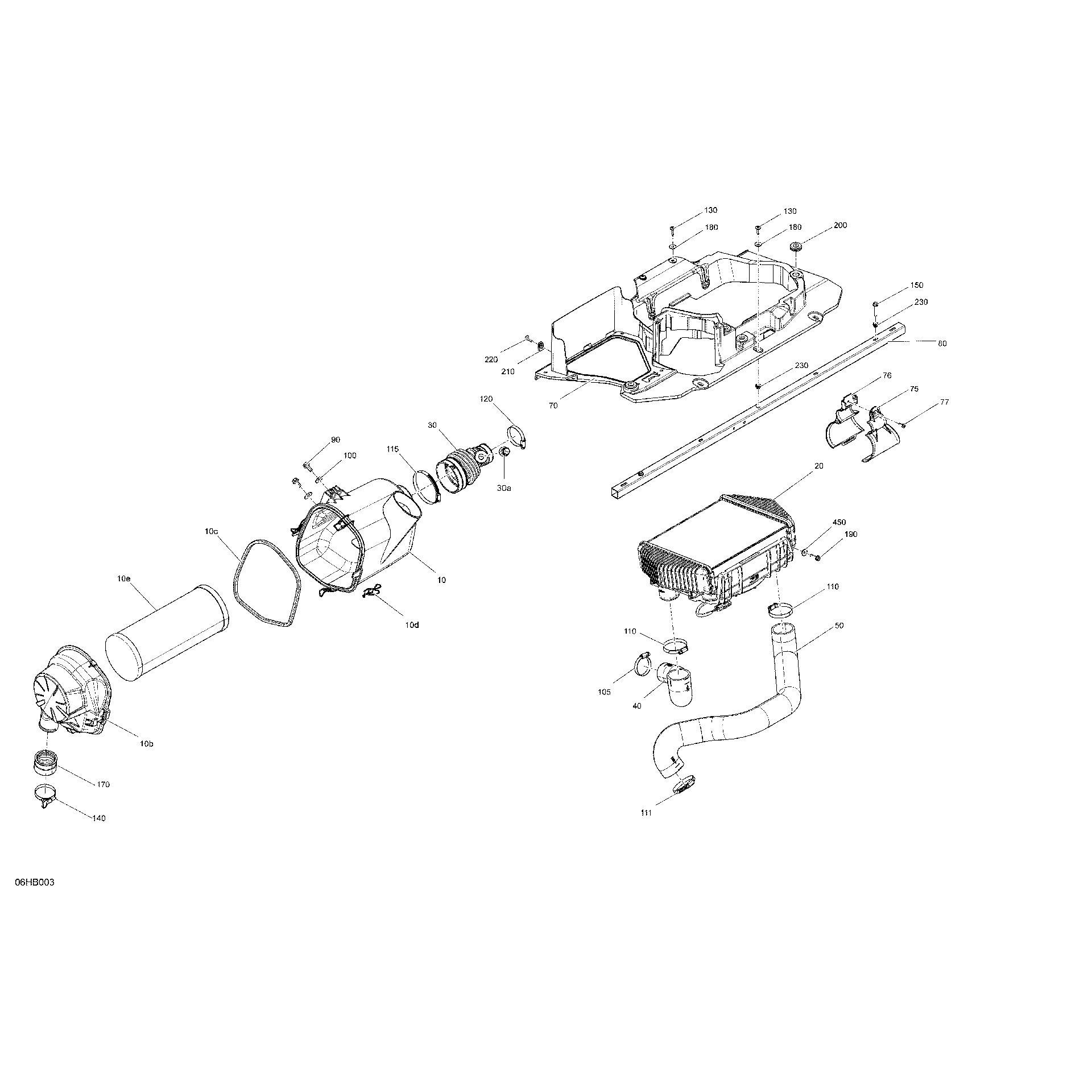 An Image of a Genuine Can-Am Parts Schematic Diagram showing the schematic - ENGINE - AIR INTAKE