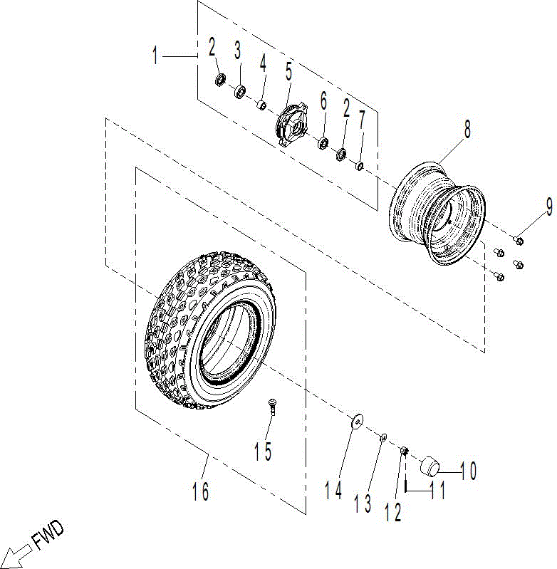 An Image of a Genuine Can-Am Parts Schematic Diagram showing the schematic - DRIVE - FRONT WHEEL 70