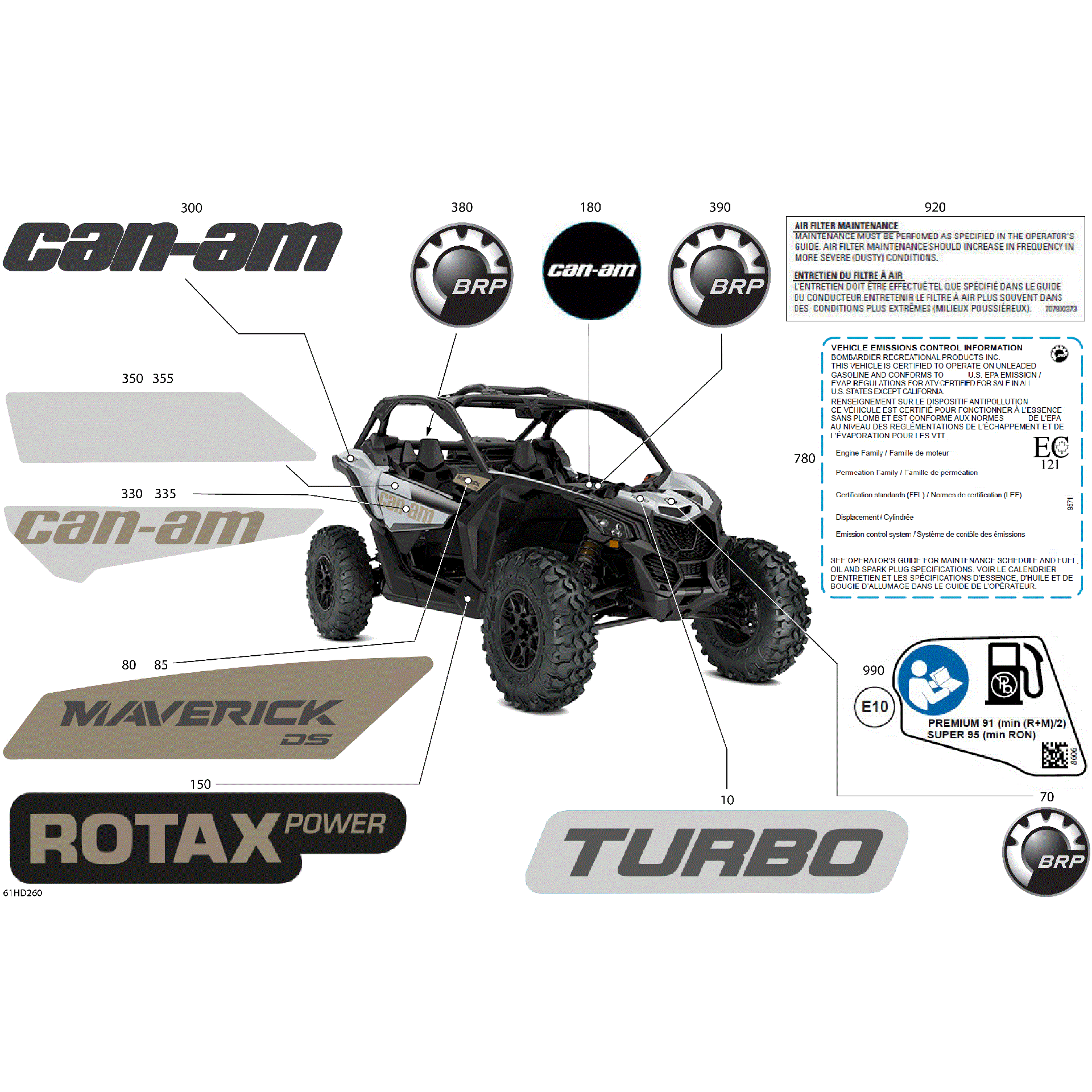 An Image of a Genuine Can-Am Parts Schematic Diagram showing the schematic - BODY - DECALS