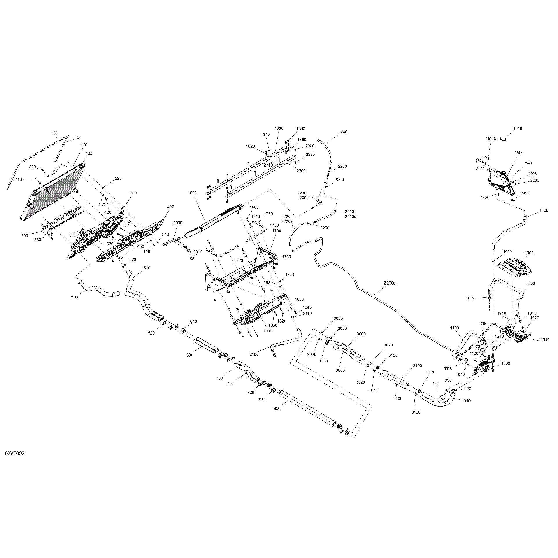 An Image of a Genuine Can-Am Parts Schematic Diagram showing the schematic - ENGINE - COOLING