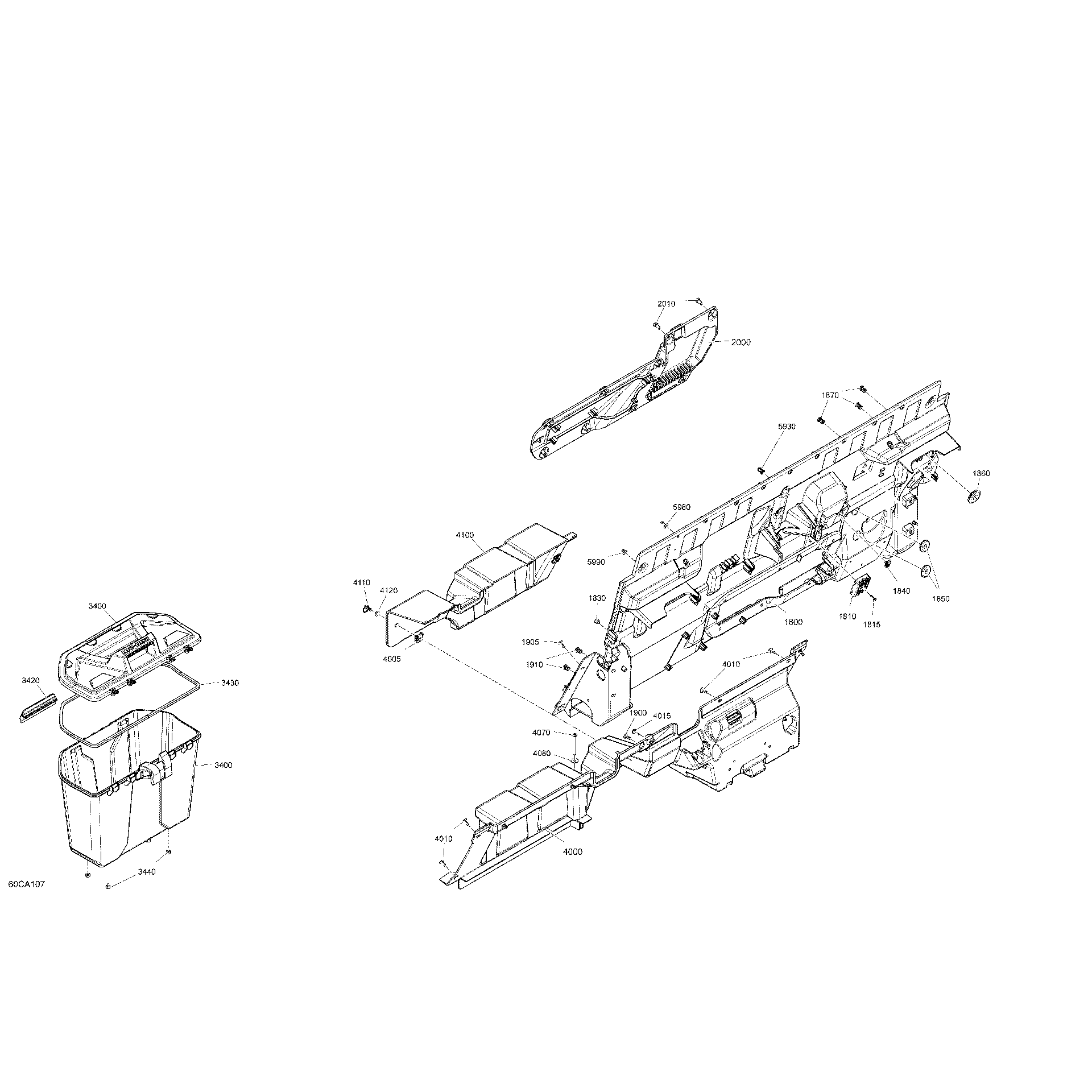 An Image of a Genuine Can-Am Parts Schematic Diagram showing the schematic - CAB INTERIOR - BACK WALL - XT