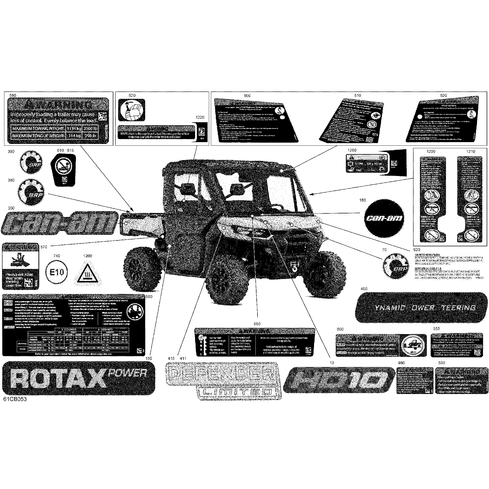 An Image of a Genuine Can-Am Parts Schematic Diagram showing the schematic - BODY - DECALS