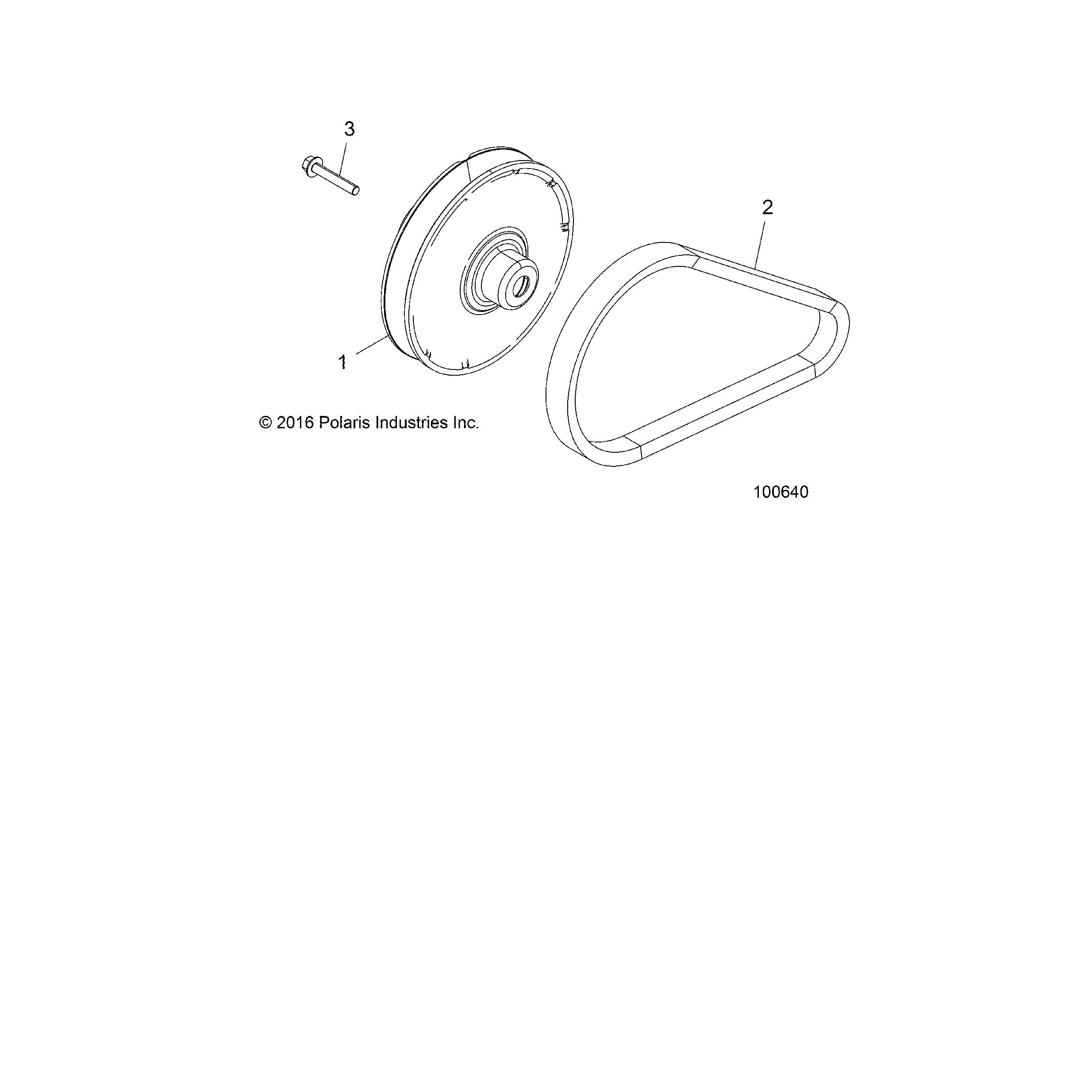 An Image of a Genuine Polaris Parts Schematic Diagram showing the schematic - DRIVE TRAIN: CLUTCH SECONDARY - 2019 POLARIS ACE 900 EPS XC