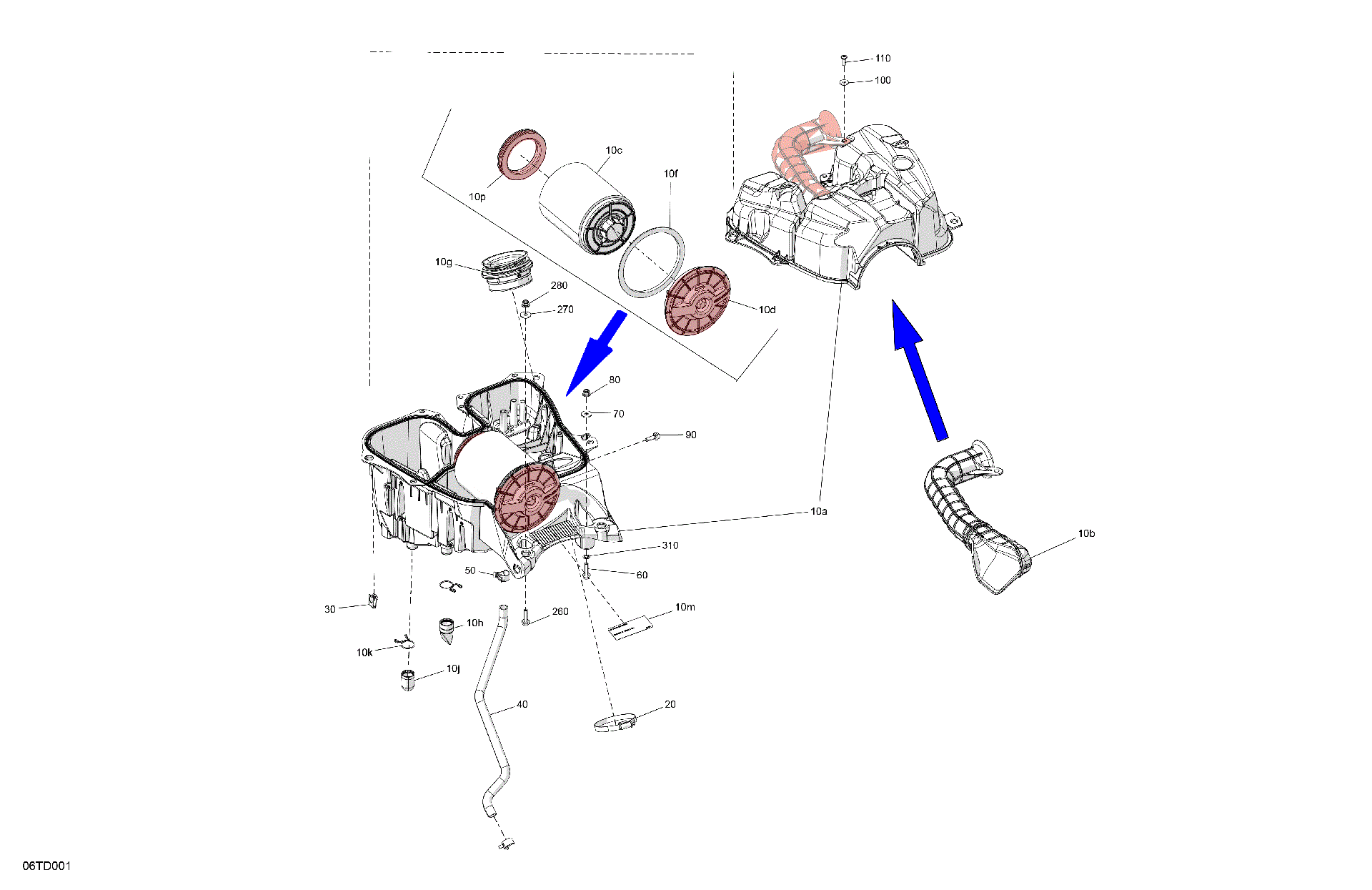 An Image of a Genuine Can-Am Parts Schematic Diagram showing the schematic - ENGINE - AIR INTAKE