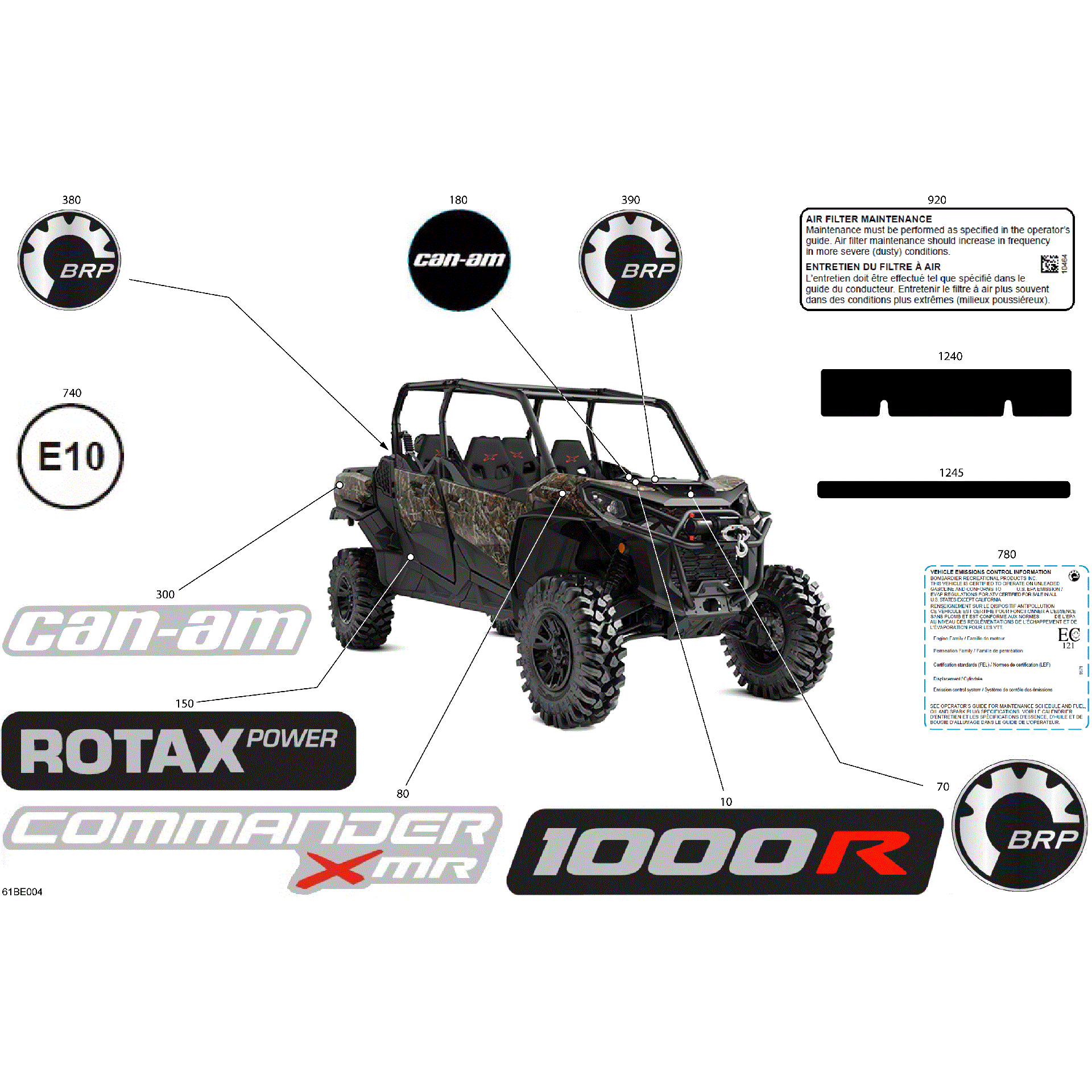 An Image of a Genuine Can-Am Parts Schematic Diagram showing the schematic - BODY - DECALS