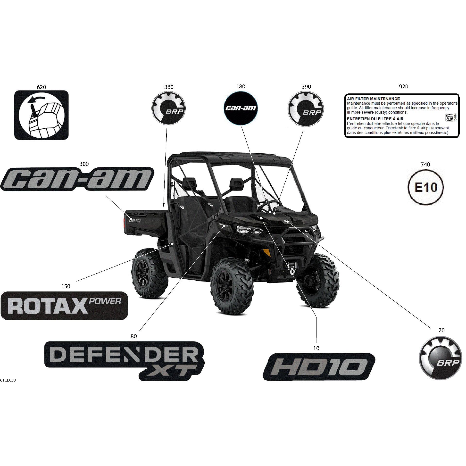 An Image of a Genuine Can-Am Parts Schematic Diagram showing the schematic - BODY - DECALS