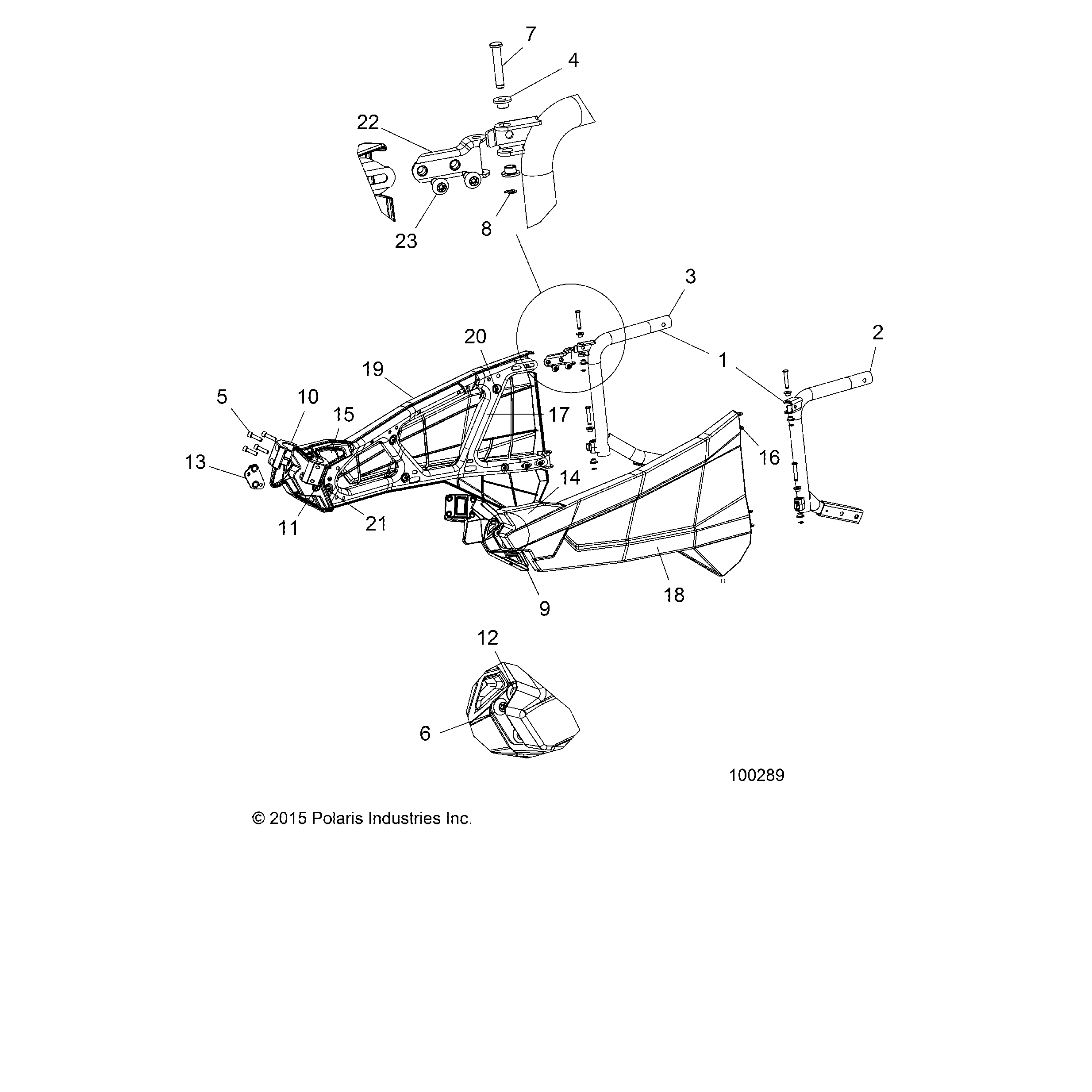 An Image of a Genuine Polaris Parts Schematic Diagram showing the schematic - BODY: DOORS (BUILT 10/1/15 AND BEFORE) - 2016 POLARIS ACE 570 EFI