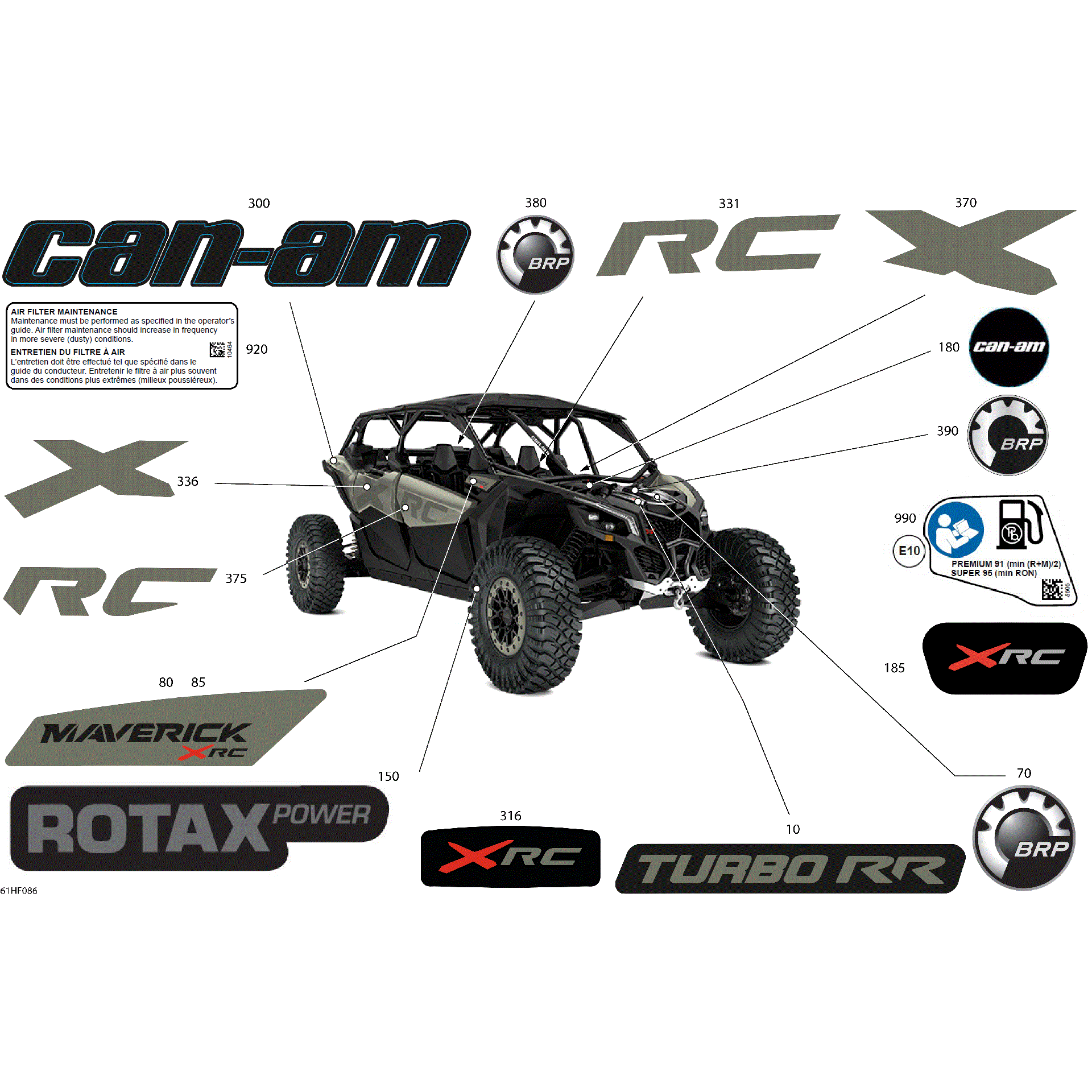 An Image of a Genuine Can-Am Parts Schematic Diagram showing the schematic - BODY - DECALS