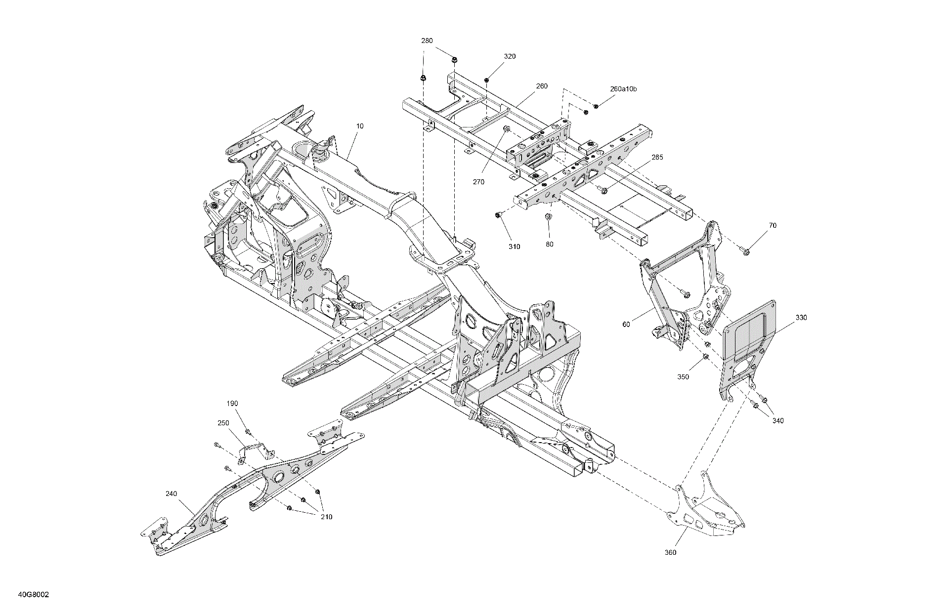An Image of a Genuine Can-Am Parts Schematic Diagram showing the schematic - FRAME - SYSTEM
